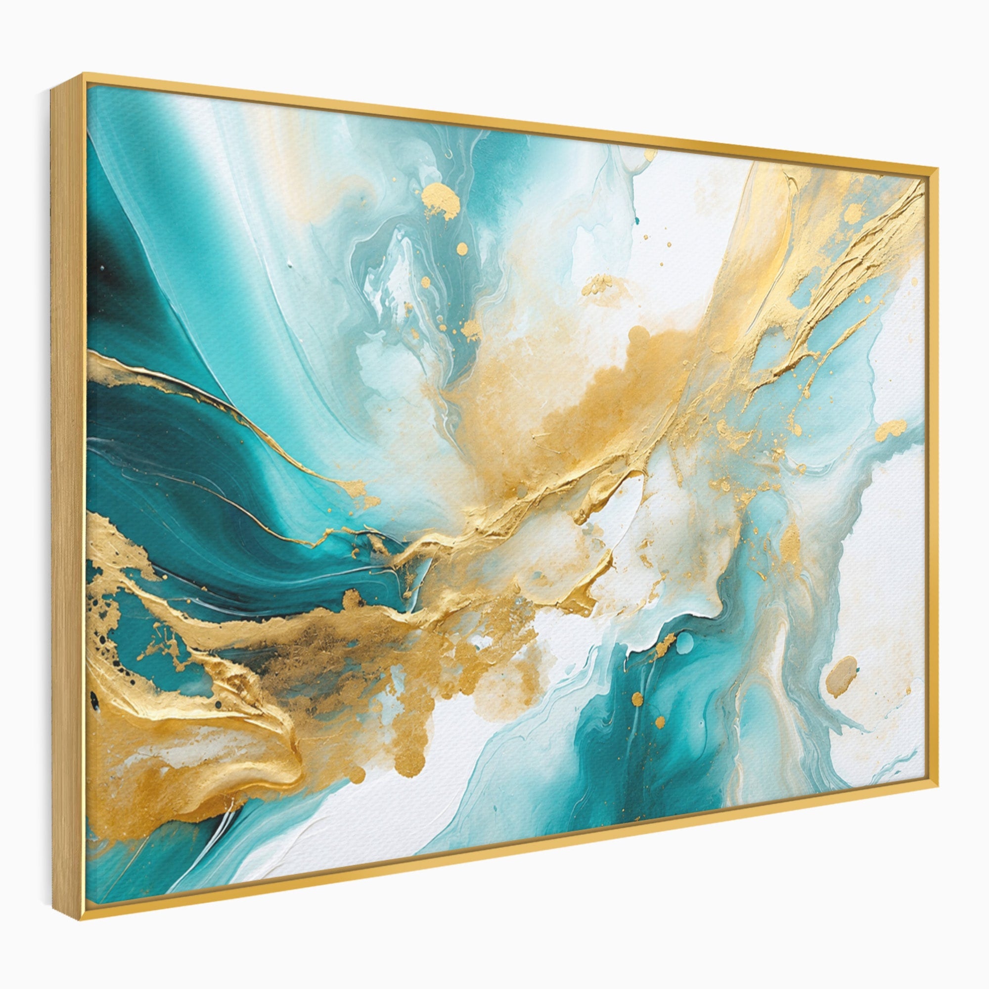Tablou Canvas Premium LuxCanva® C1343, Flux De Aur, Abstract, Arta, Modern, Eleganta, Living, Birou, Culori Vibrante