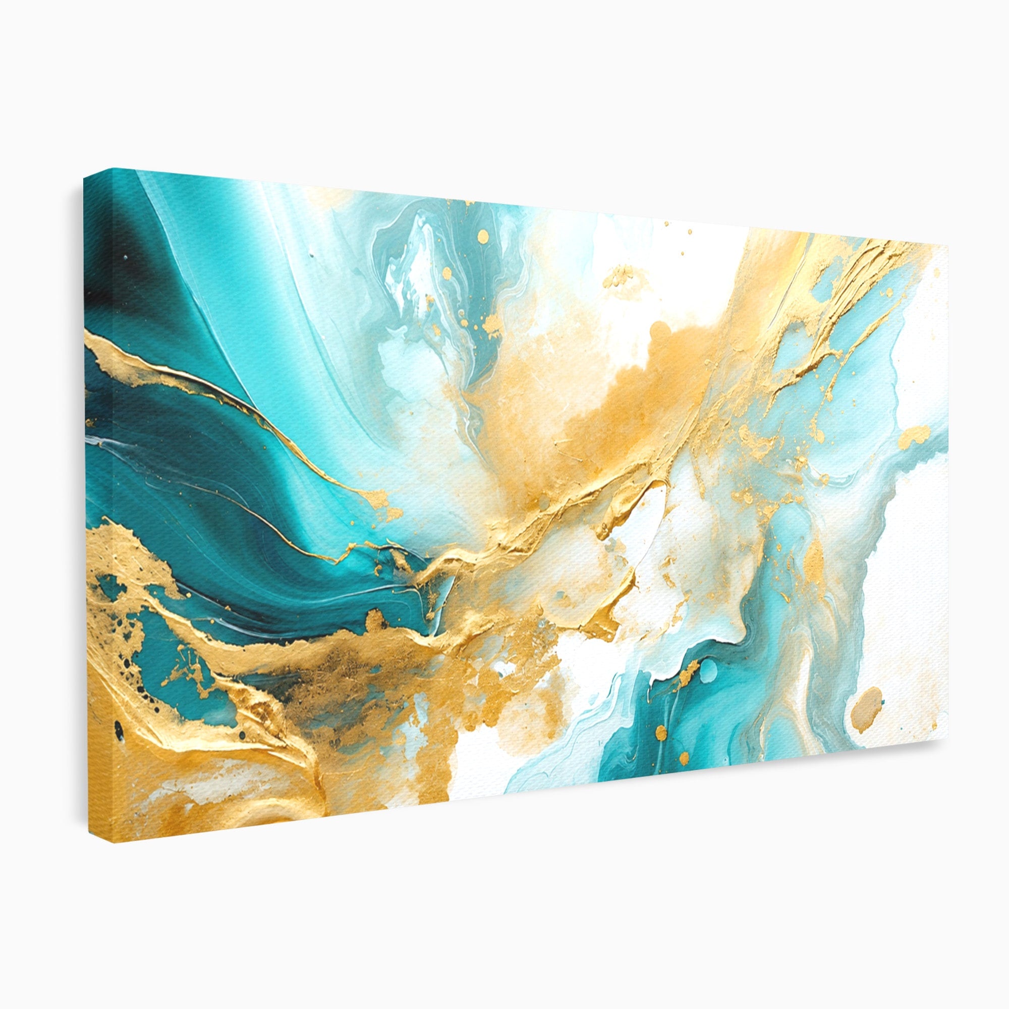 Tablou Canvas Premium LuxCanva® C1343, Flux De Aur, Abstract, Arta, Modern, Eleganta, Living, Birou, Culori Vibrante