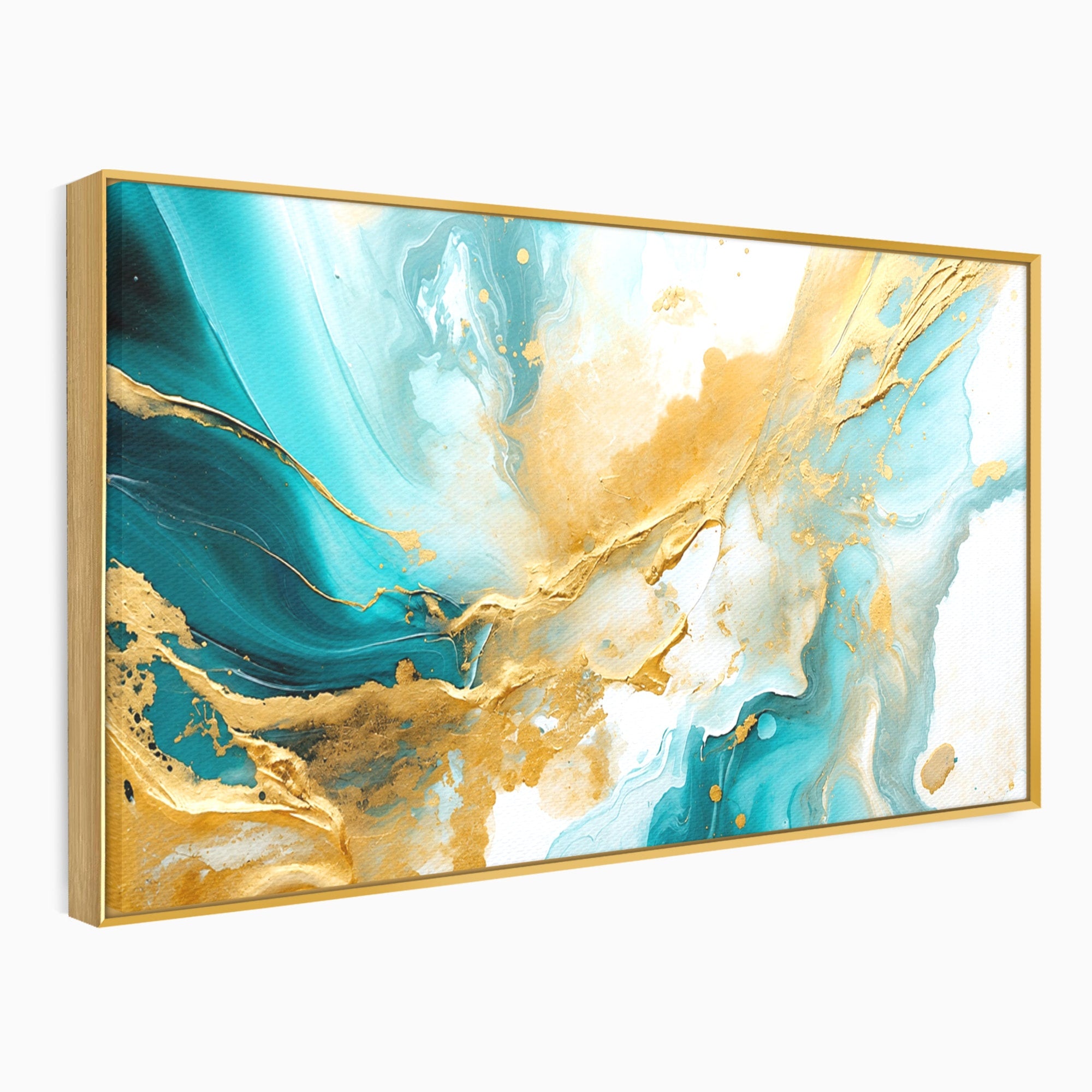 Tablou Canvas Premium LuxCanva® C1343, Flux De Aur, Abstract, Arta, Modern, Eleganta, Living, Birou, Culori Vibrante