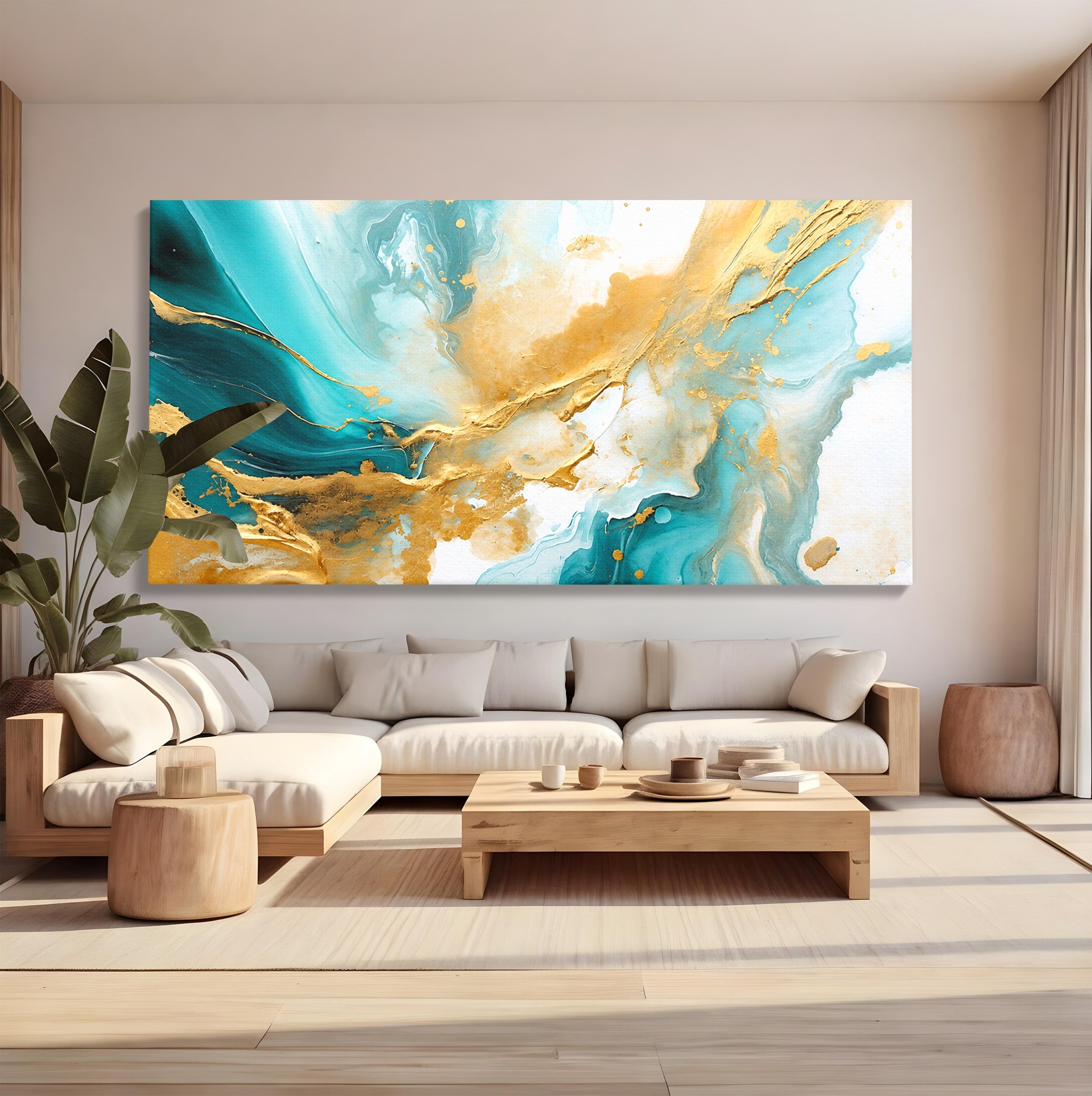 Tablou Canvas Premium LuxCanva® C1343, Flux De Aur, Abstract, Arta, Modern, Eleganta, Living, Birou, Culori Vibrante