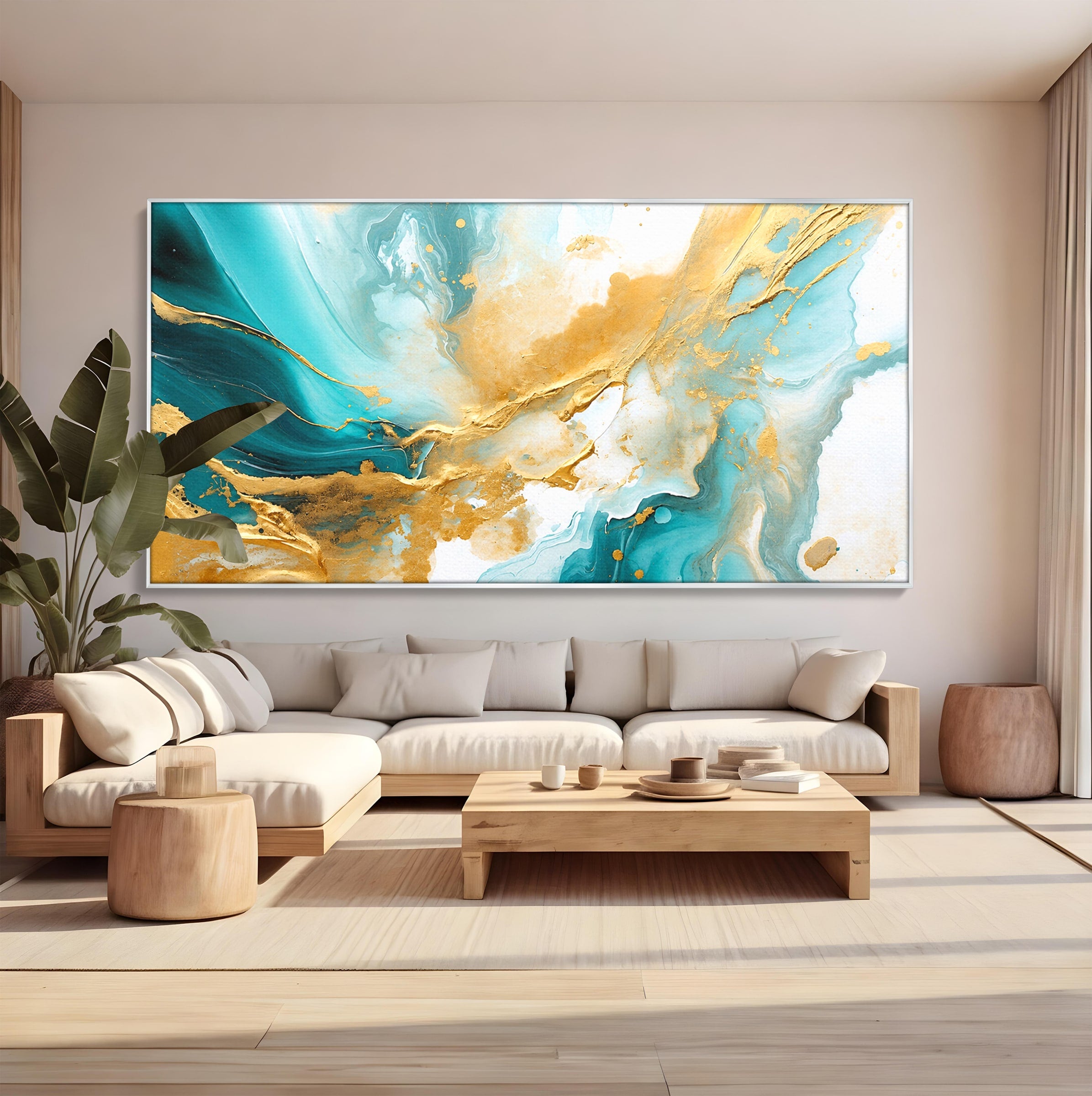 Tablou Canvas Premium LuxCanva® C1343, Flux De Aur, Abstract, Arta, Modern, Eleganta, Living, Birou, Culori Vibrante