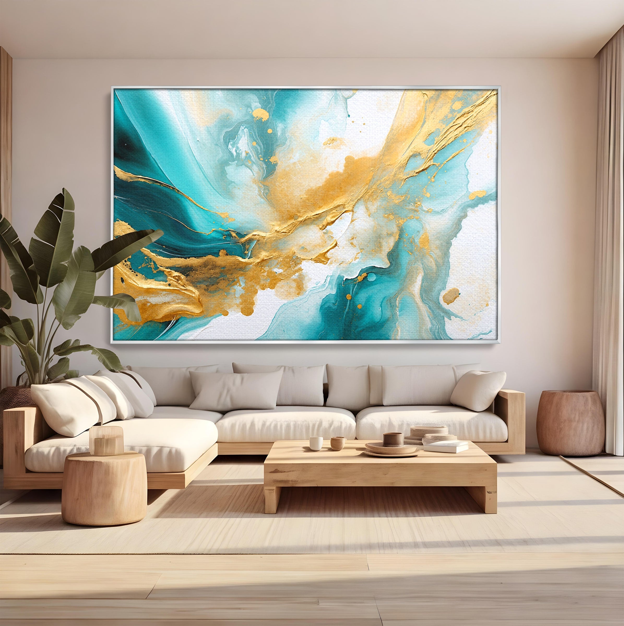 Tablou Canvas Premium LuxCanva® C1343, Flux De Aur, Abstract, Arta, Modern, Eleganta, Living, Birou, Culori Vibrante