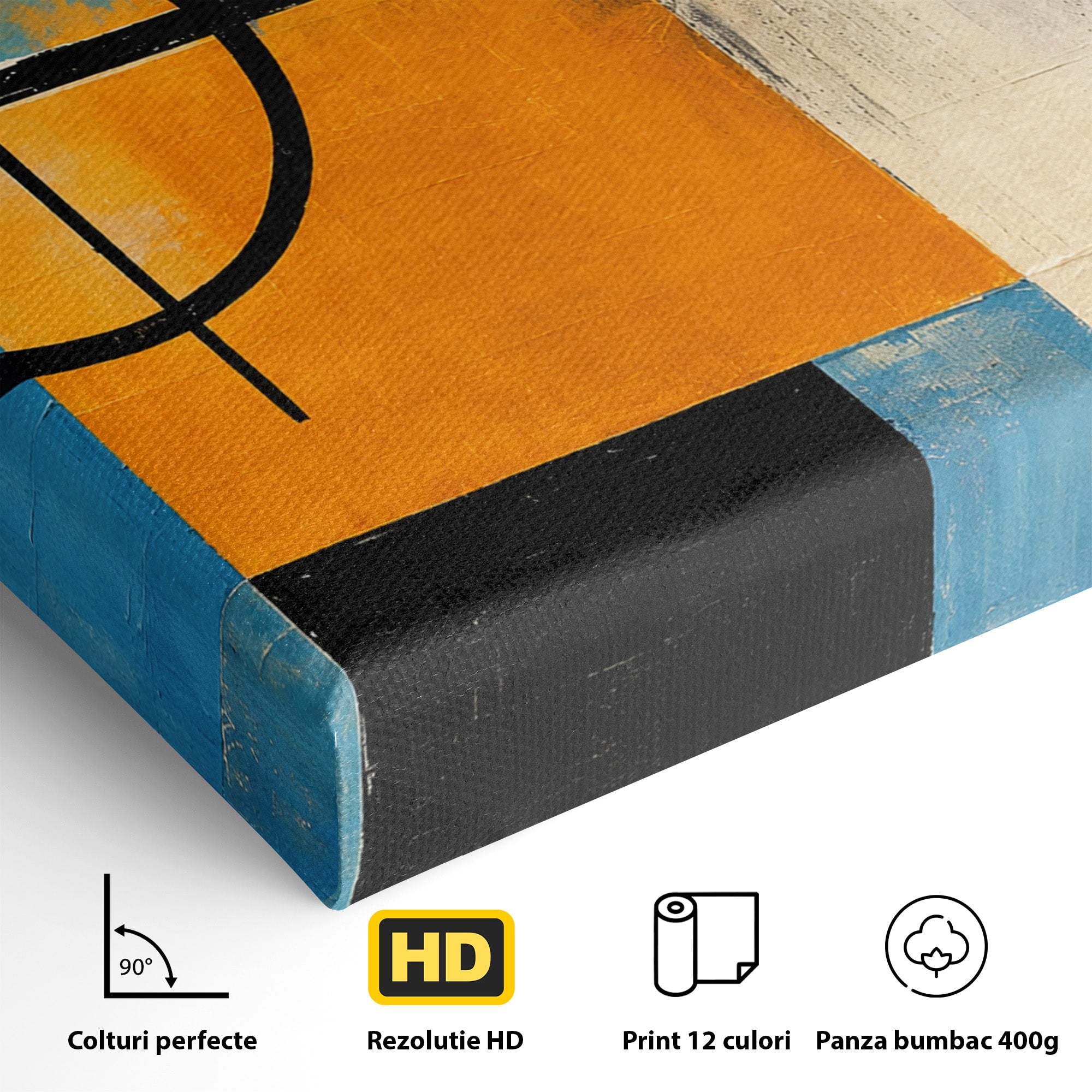 Tablou Canvas Premium LuxCanva® C1344, Abstractie Geometrica Moderna, Abstract, Geometric, Modern, Arta, Birou, Culori Vibrante