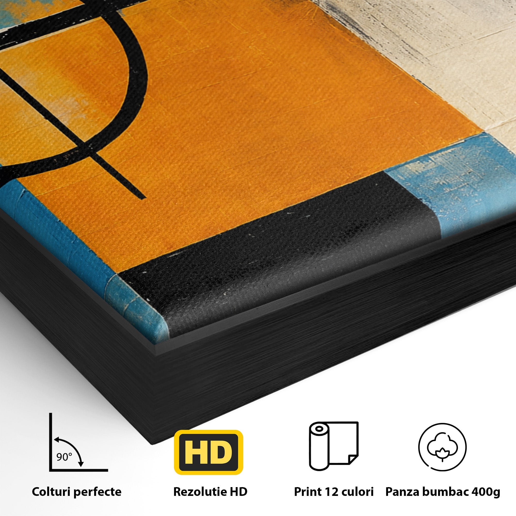 Tablou Canvas Premium LuxCanva® C1344, Abstractie Geometrica Moderna, Abstract, Geometric, Modern, Arta, Birou, Culori Vibrante