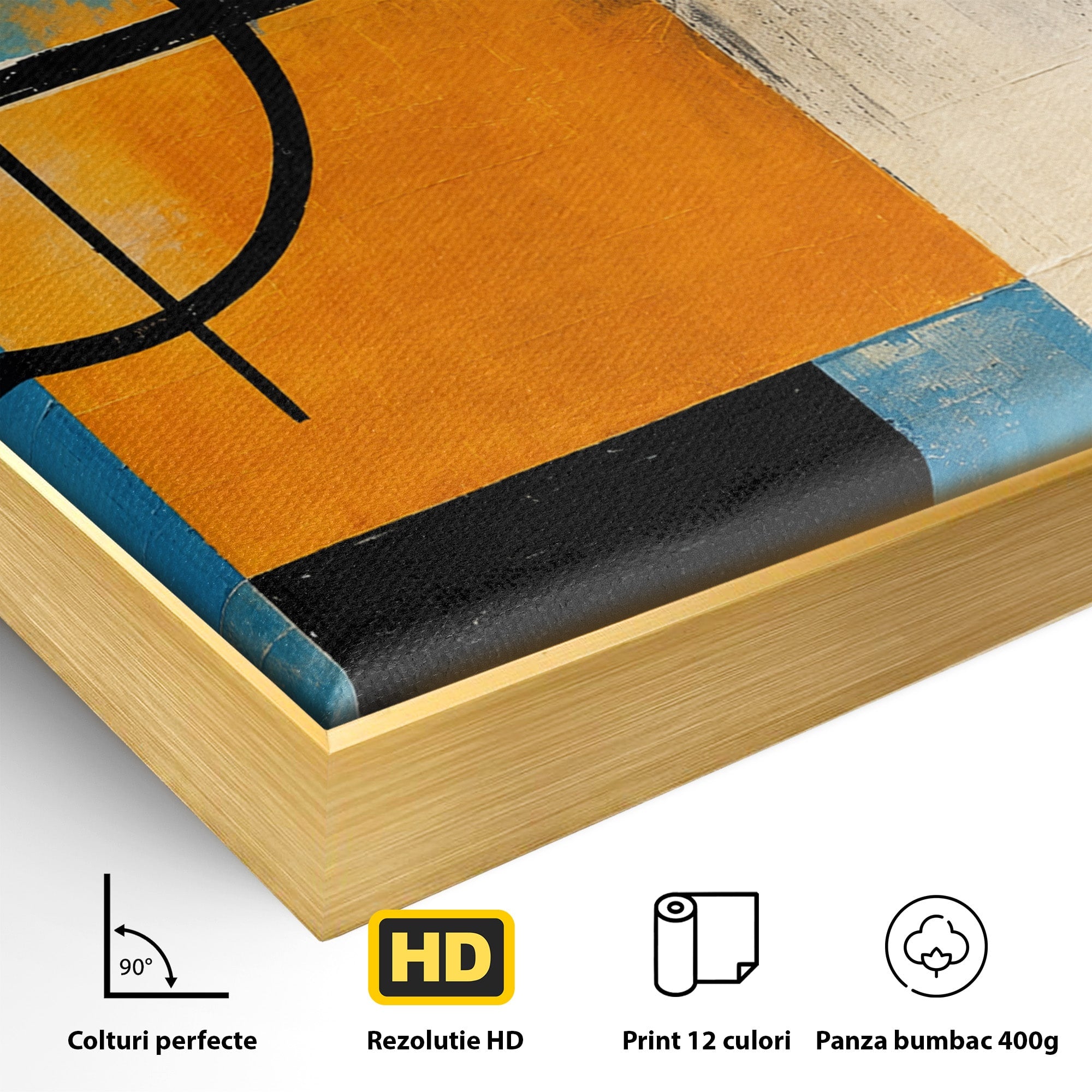 Tablou Canvas Premium LuxCanva® C1344, Abstractie Geometrica Moderna, Abstract, Geometric, Modern, Arta, Birou, Culori Vibrante