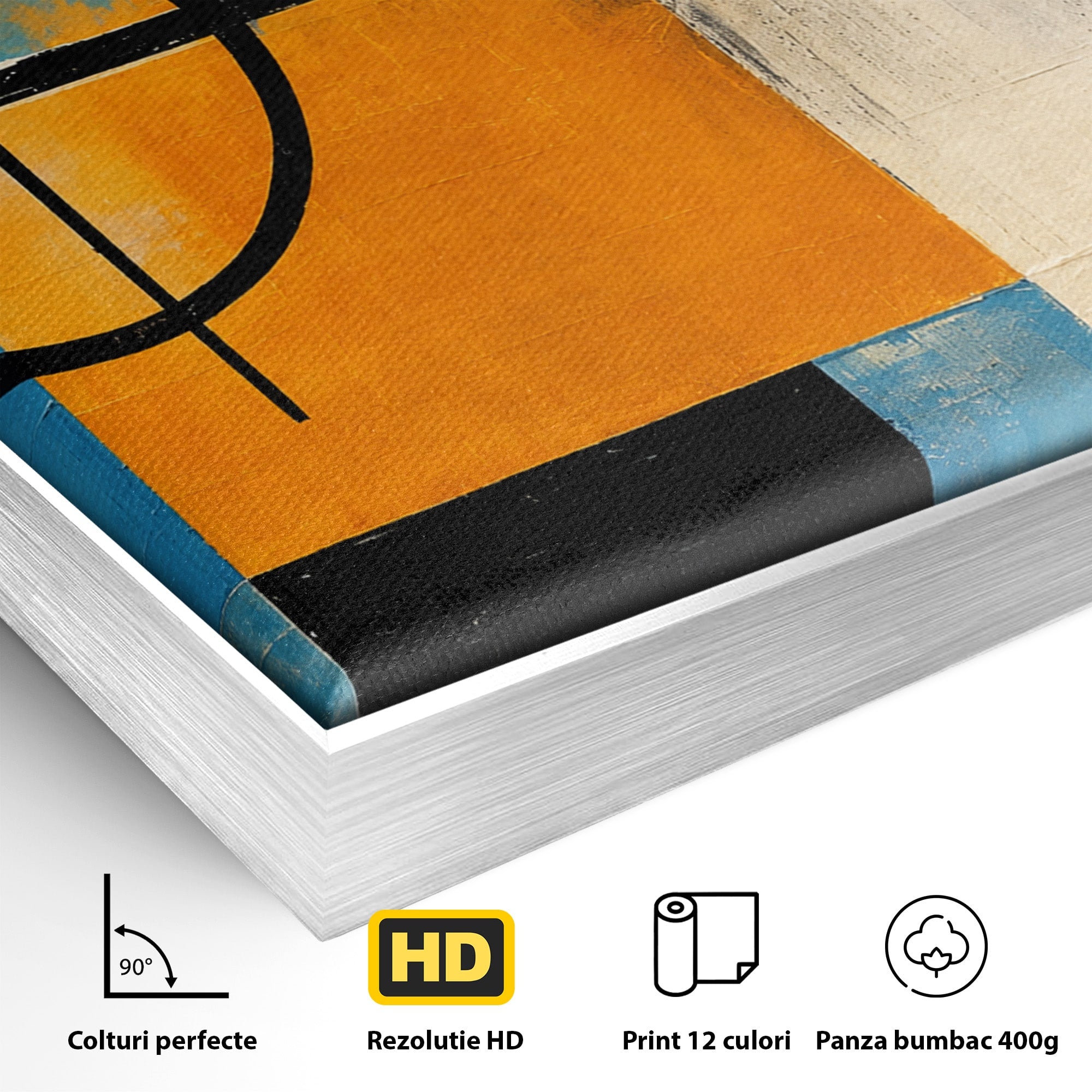 Tablou Canvas Premium LuxCanva® C1344, Abstractie Geometrica Moderna, Abstract, Geometric, Modern, Arta, Birou, Culori Vibrante