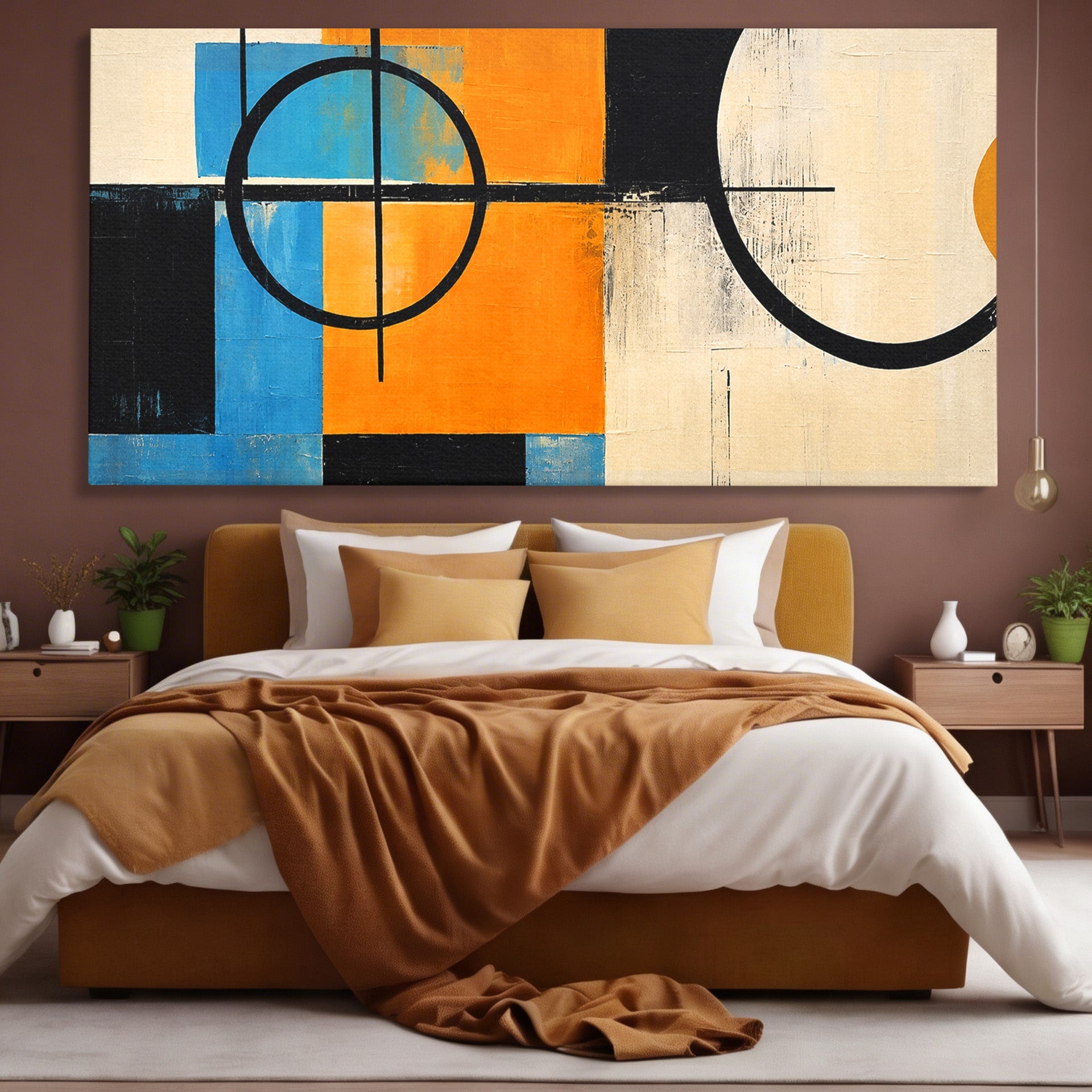 Tablou Canvas Premium LuxCanva® C1344, Abstractie Geometrica Moderna, Abstract, Geometric, Modern, Arta, Birou, Culori Vibrante