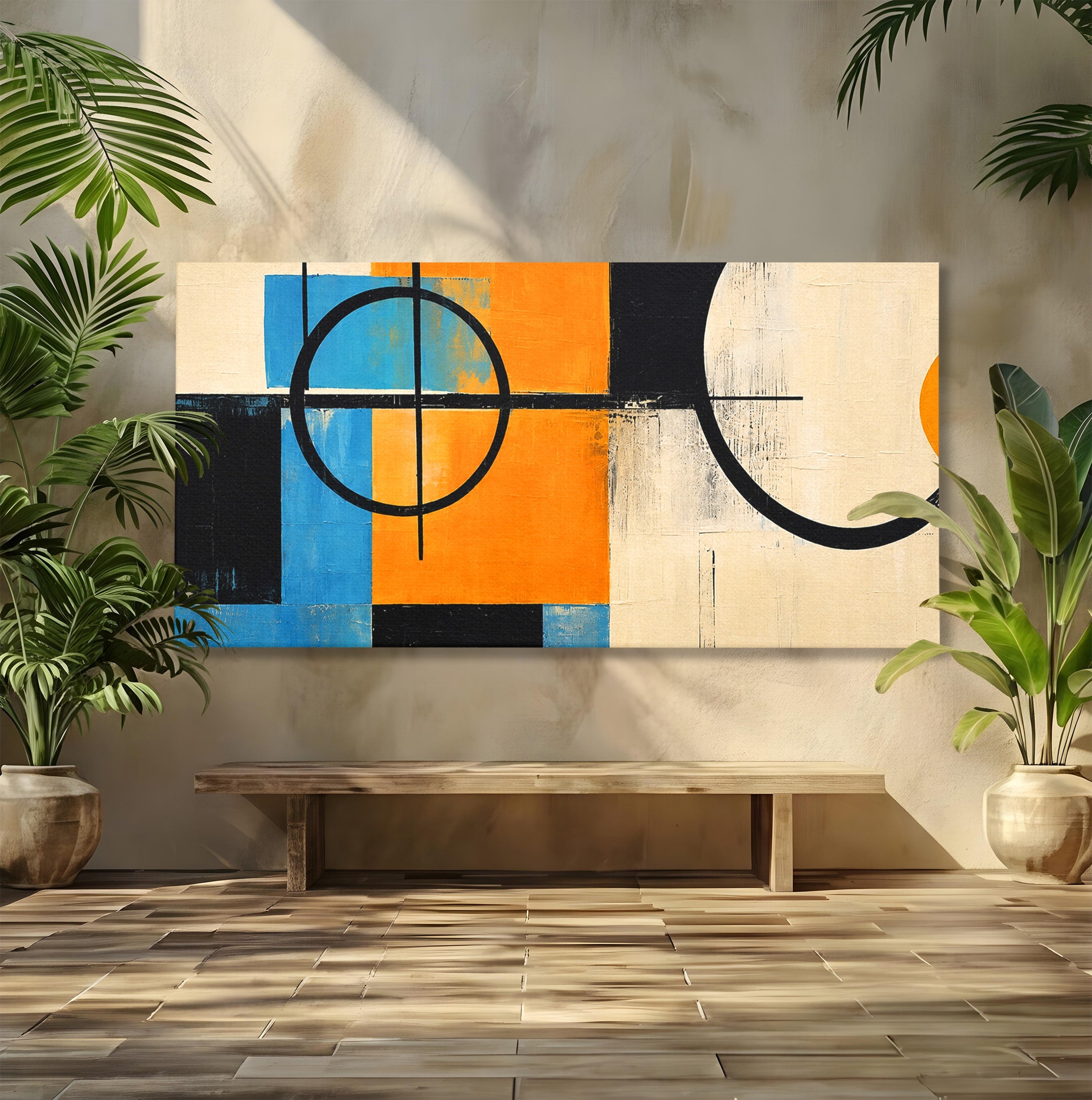 Tablou Canvas Premium LuxCanva® C1344, Abstractie Geometrica Moderna, Abstract, Geometric, Modern, Arta, Birou, Culori Vibrante