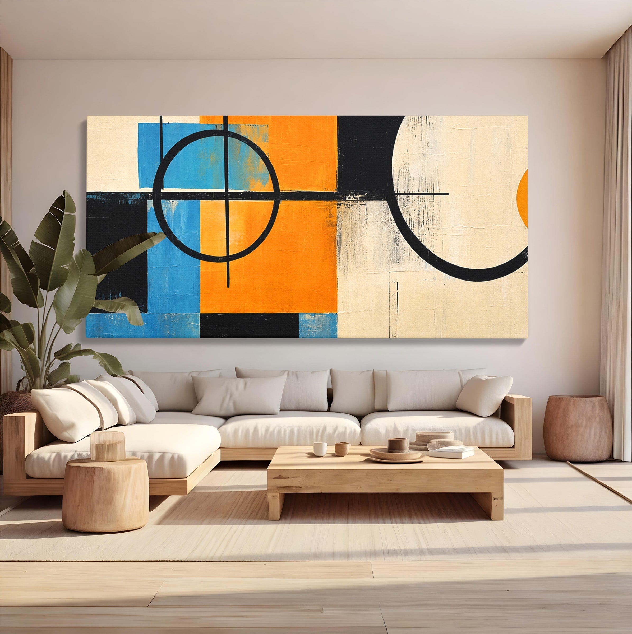 Tablou Canvas Premium LuxCanva® C1344, Abstractie Geometrica Moderna, Abstract, Geometric, Modern, Arta, Birou, Culori Vibrante