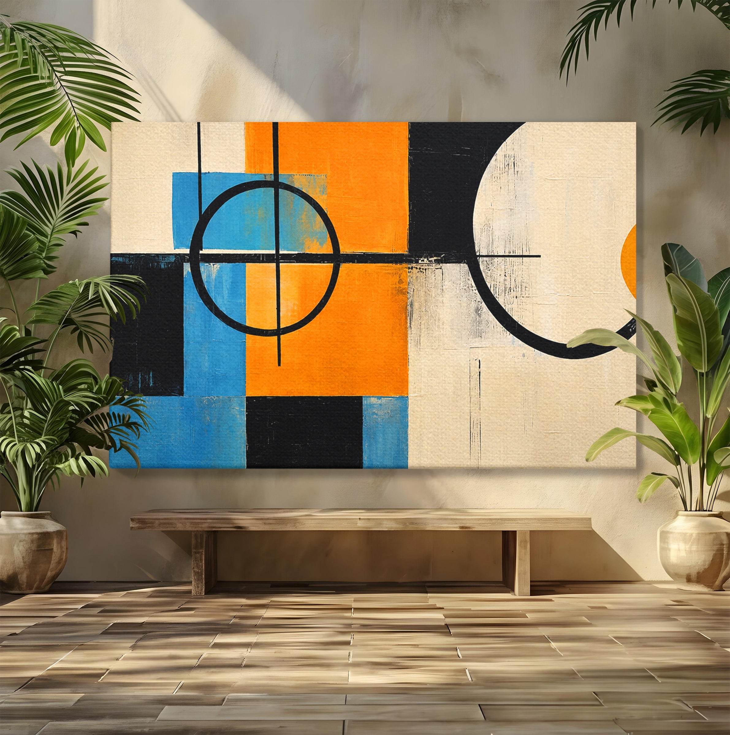 Tablou Canvas Premium LuxCanva® C1344, Abstractie Geometrica Moderna, Abstract, Geometric, Modern, Arta, Birou, Culori Vibrante