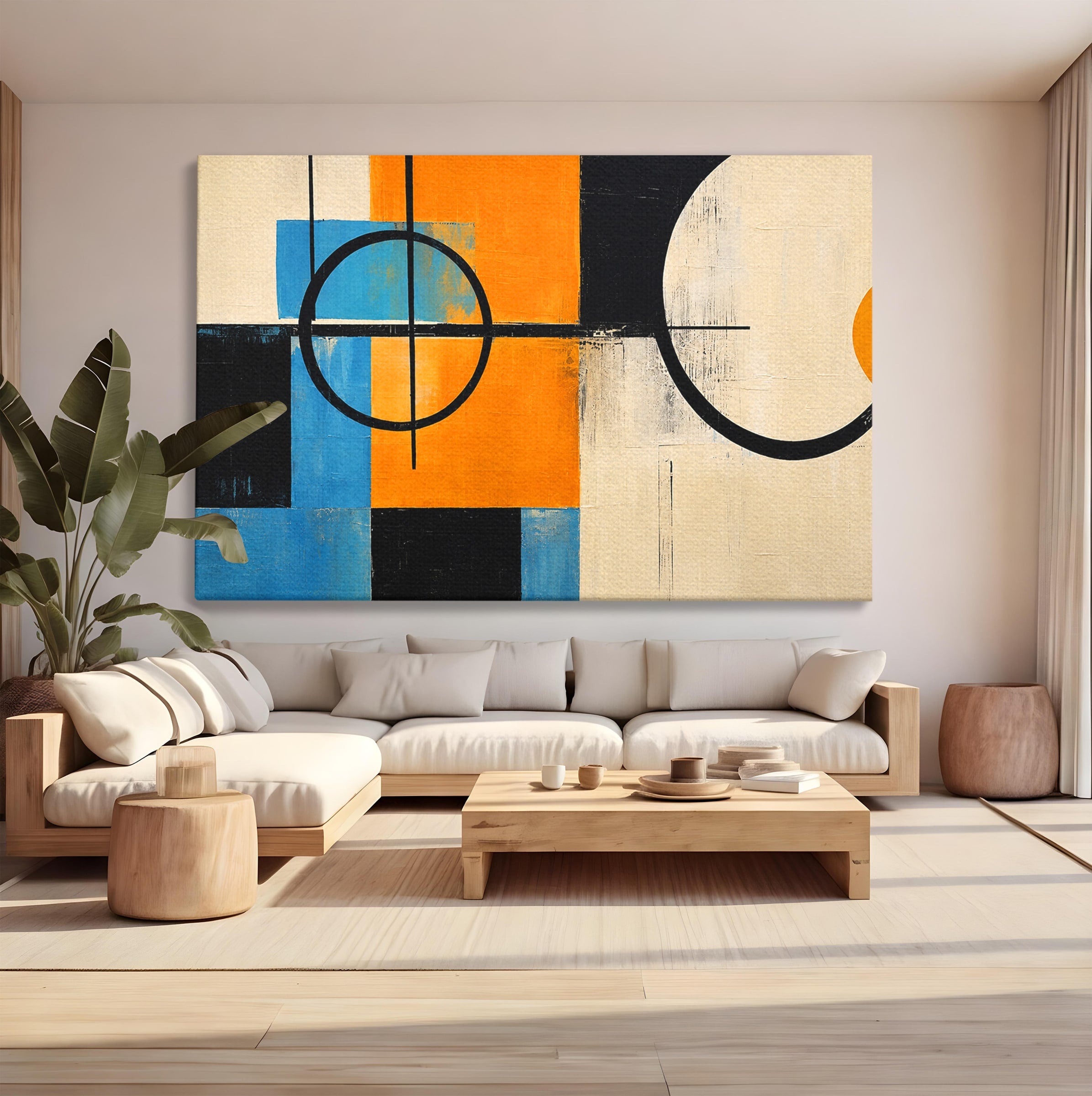 Tablou Canvas Premium LuxCanva® C1344, Abstractie Geometrica Moderna, Abstract, Geometric, Modern, Arta, Birou, Culori Vibrante