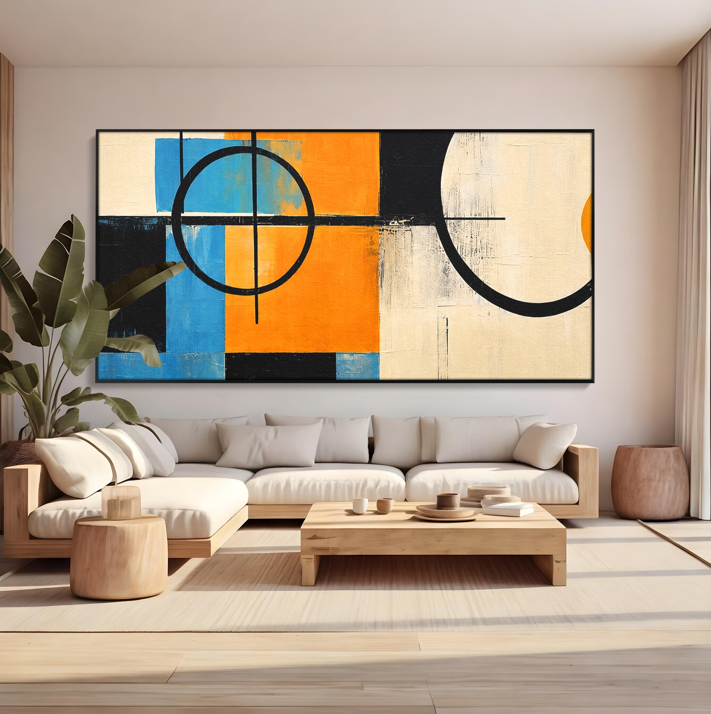 Tablou Canvas Premium LuxCanva® C1344, Abstractie Geometrica Moderna, Abstract, Geometric, Modern, Arta, Birou, Culori Vibrante