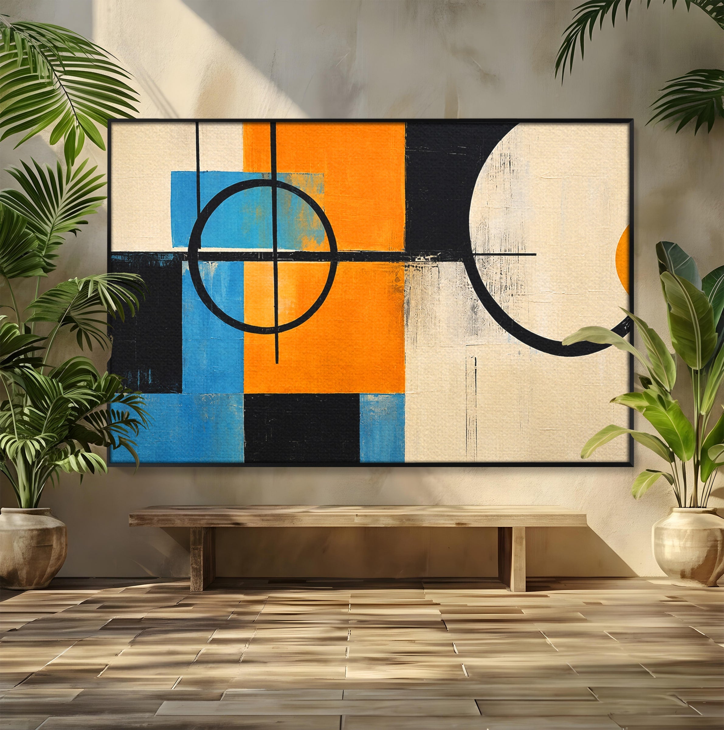 Tablou Canvas Premium LuxCanva® C1344, Abstractie Geometrica Moderna, Abstract, Geometric, Modern, Arta, Birou, Culori Vibrante