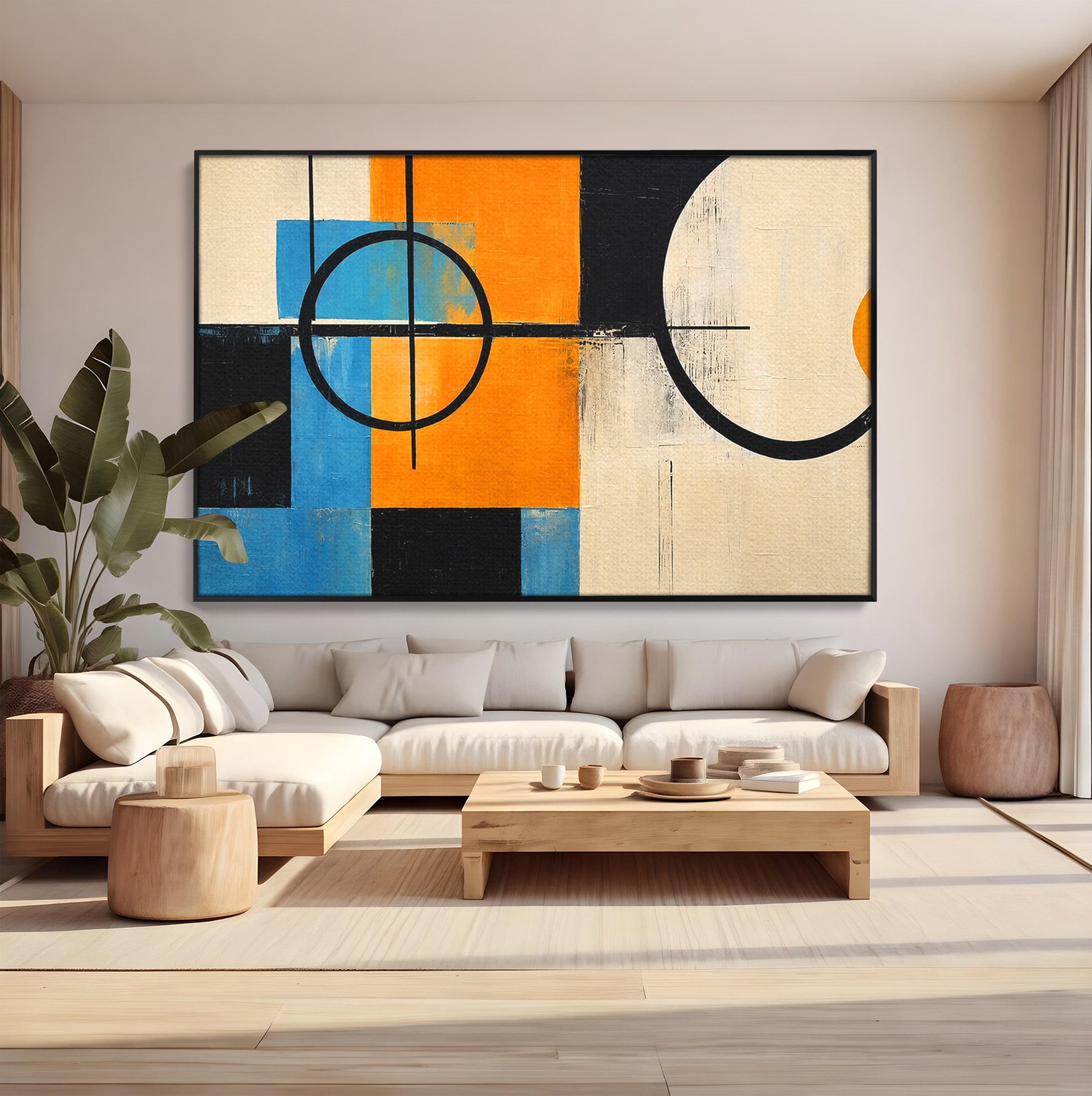 Tablou Canvas Premium LuxCanva® C1344, Abstractie Geometrica Moderna, Abstract, Geometric, Modern, Arta, Birou, Culori Vibrante