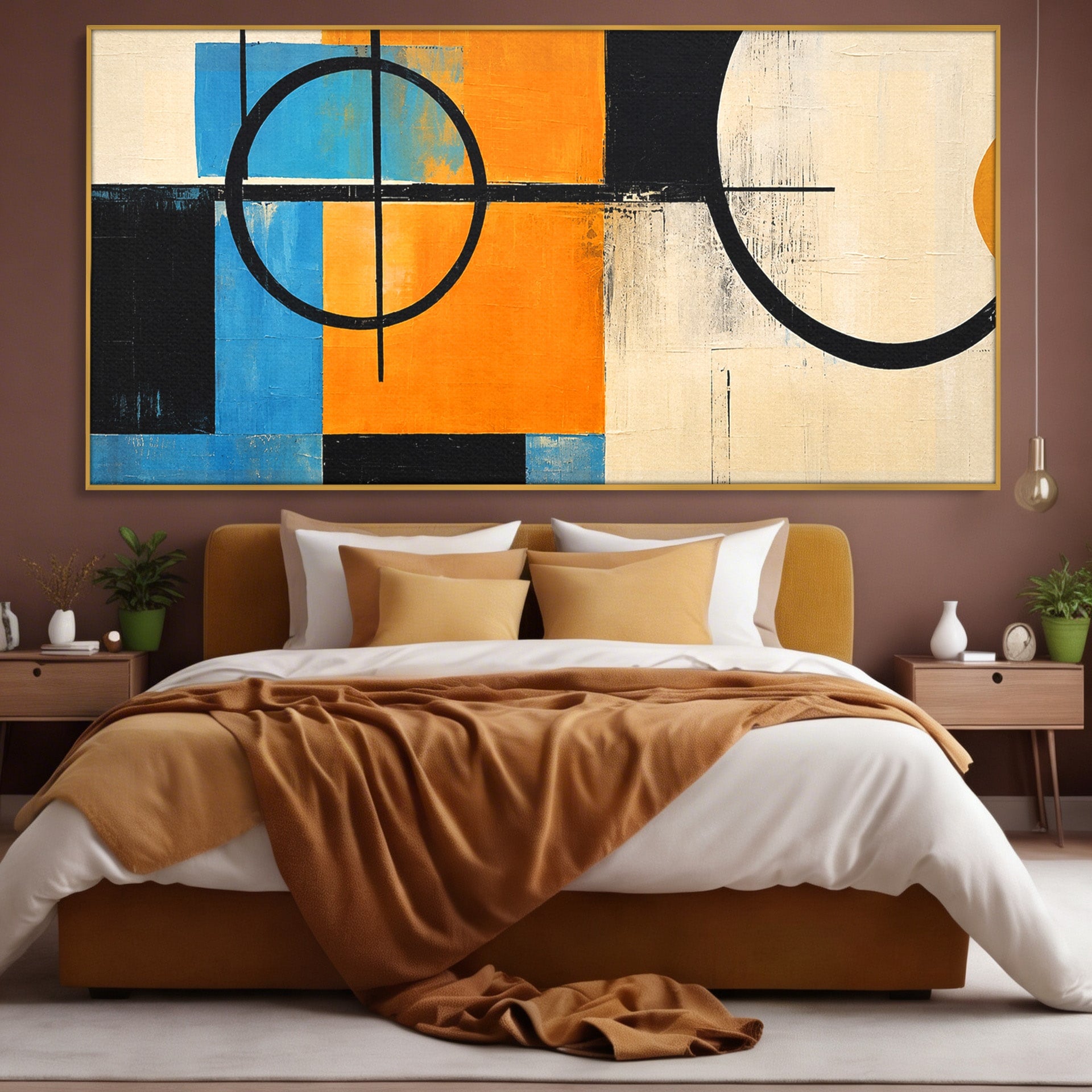 Tablou Canvas Premium LuxCanva® C1344, Abstractie Geometrica Moderna, Abstract, Geometric, Modern, Arta, Birou, Culori Vibrante
