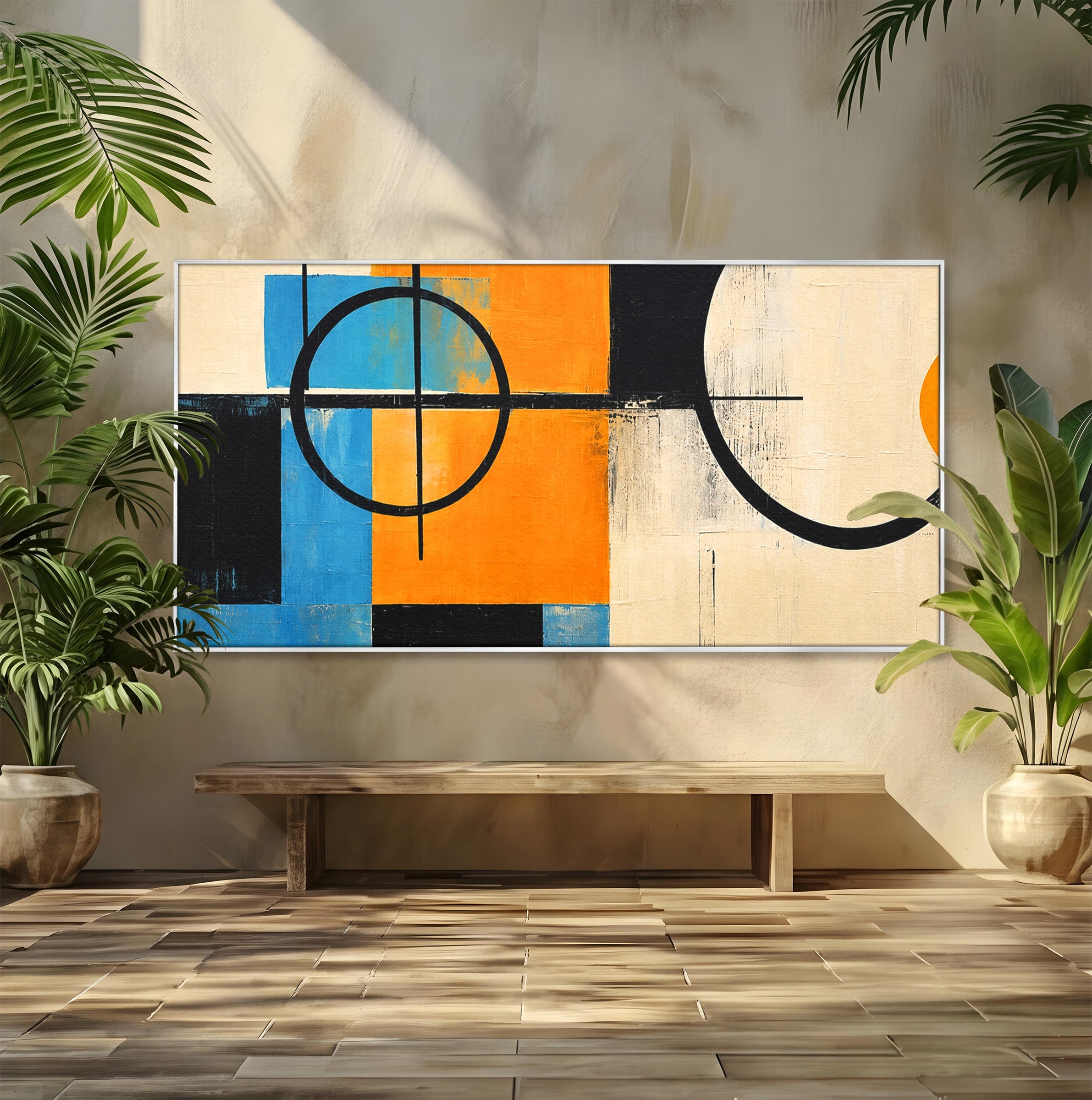 Tablou Canvas Premium LuxCanva® C1344, Abstractie Geometrica Moderna, Abstract, Geometric, Modern, Arta, Birou, Culori Vibrante