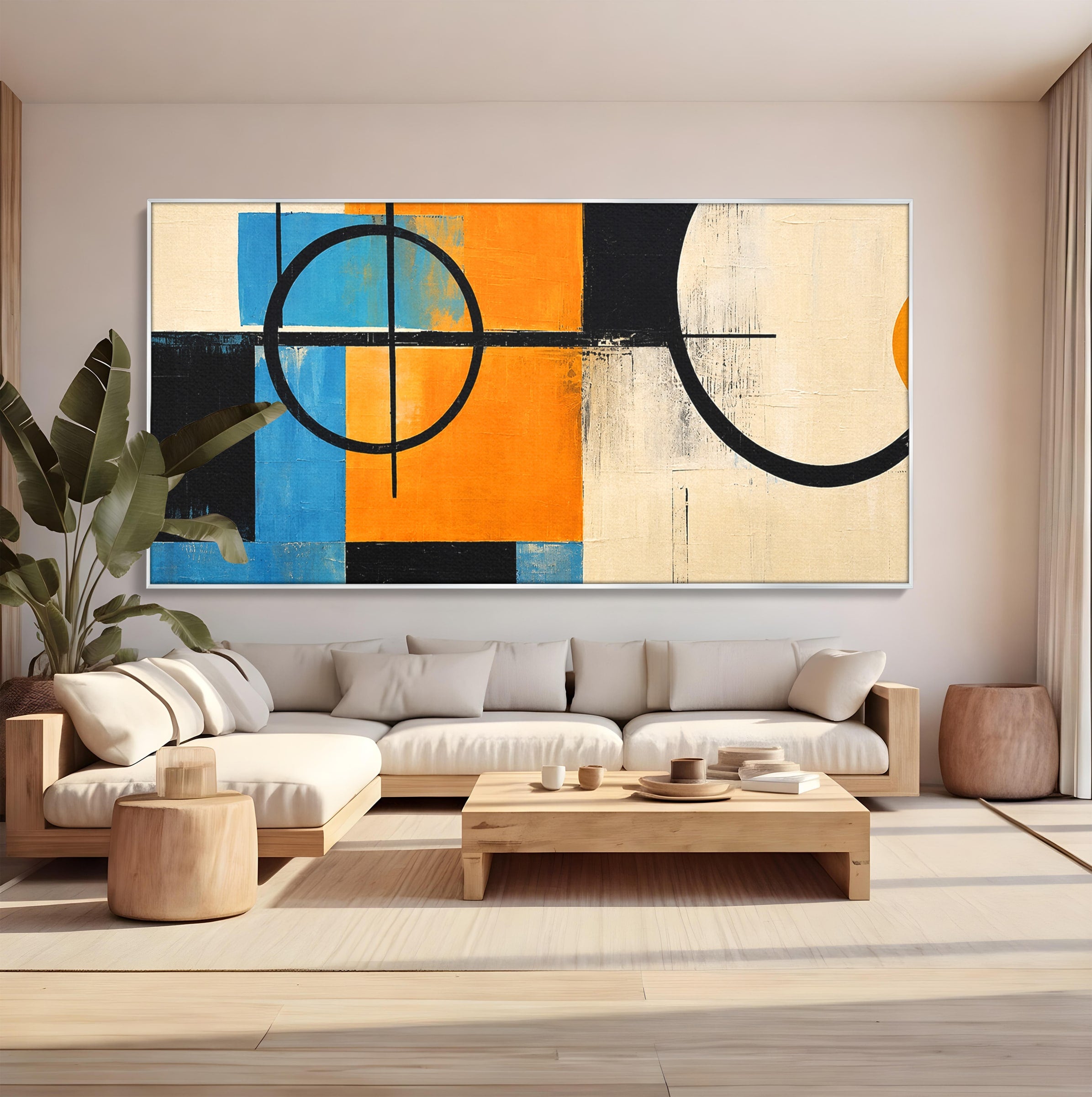 Tablou Canvas Premium LuxCanva® C1344, Abstractie Geometrica Moderna, Abstract, Geometric, Modern, Arta, Birou, Culori Vibrante