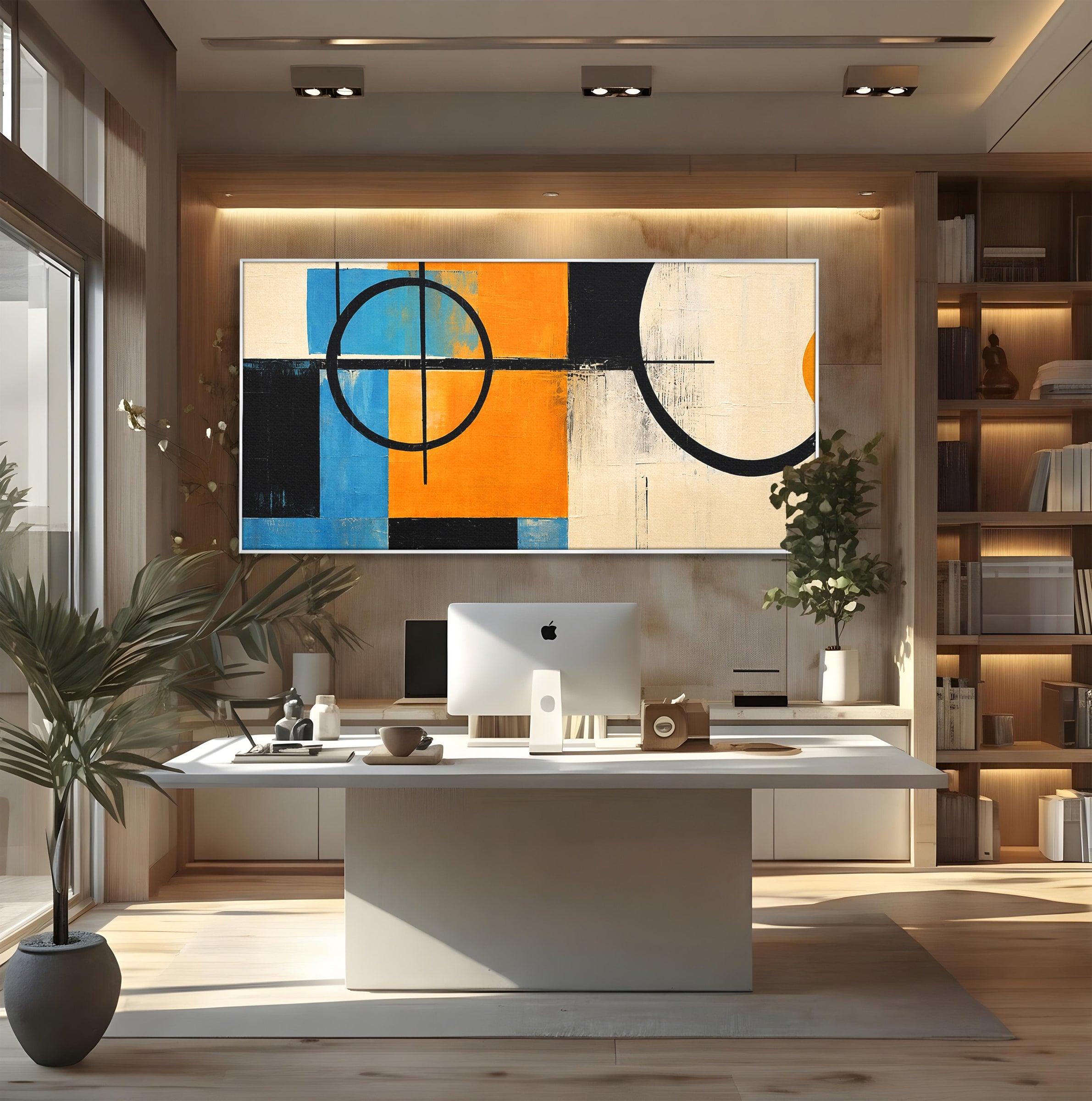 Tablou Canvas Premium LuxCanva® C1344, Abstractie Geometrica Moderna, Abstract, Geometric, Modern, Arta, Birou, Culori Vibrante