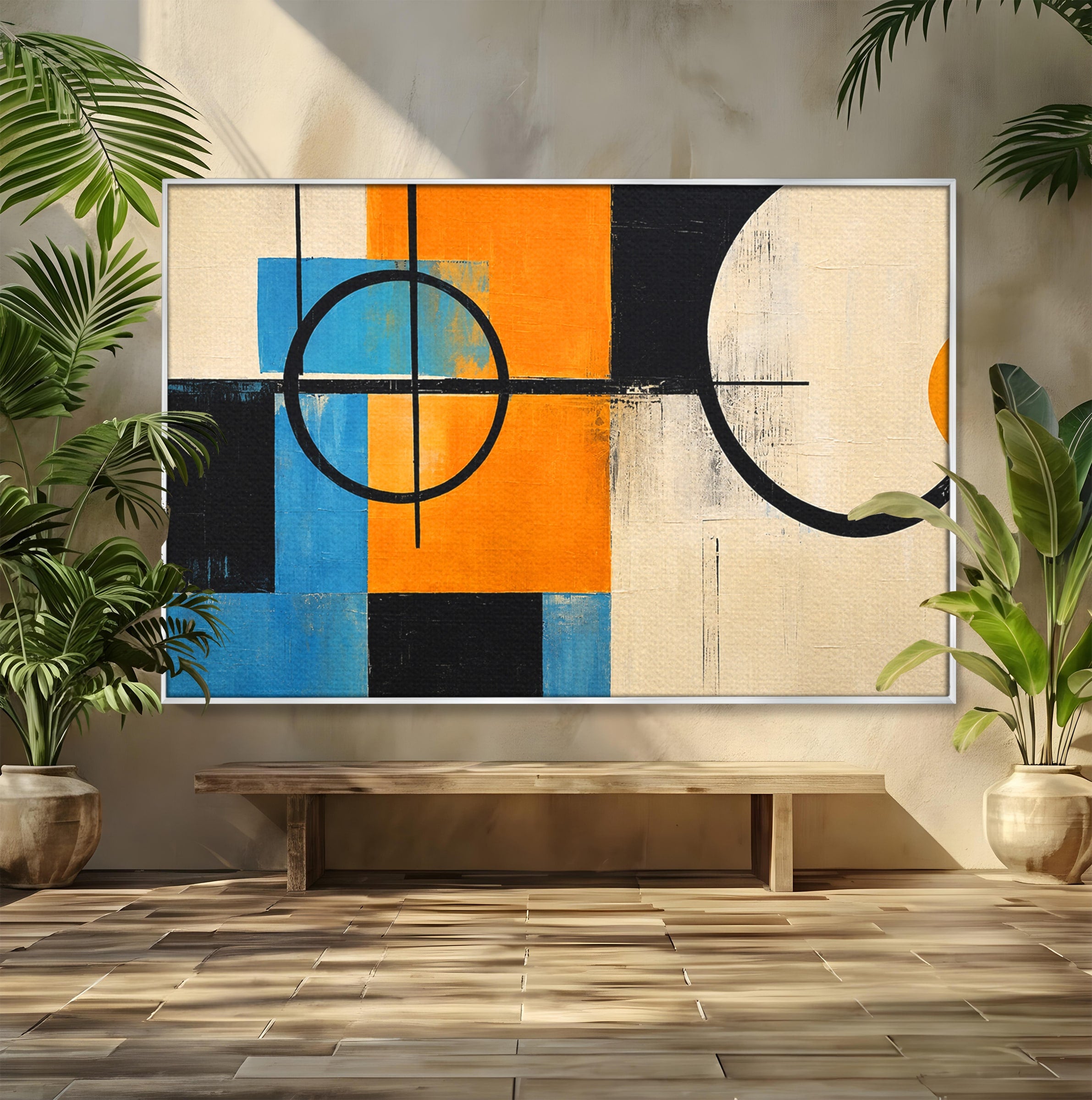 Tablou Canvas Premium LuxCanva® C1344, Abstractie Geometrica Moderna, Abstract, Geometric, Modern, Arta, Birou, Culori Vibrante