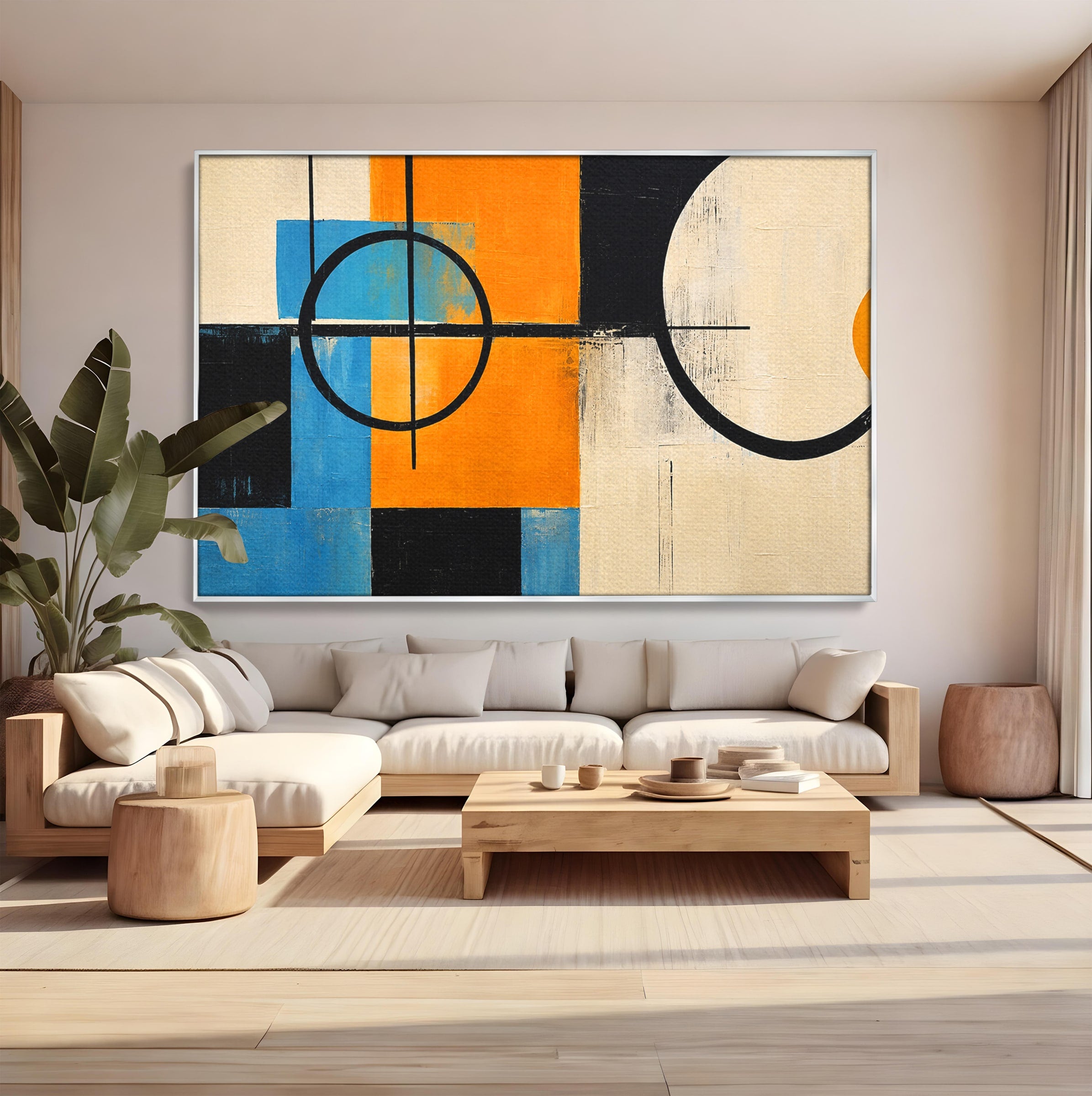 Tablou Canvas Premium LuxCanva® C1344, Abstractie Geometrica Moderna, Abstract, Geometric, Modern, Arta, Birou, Culori Vibrante