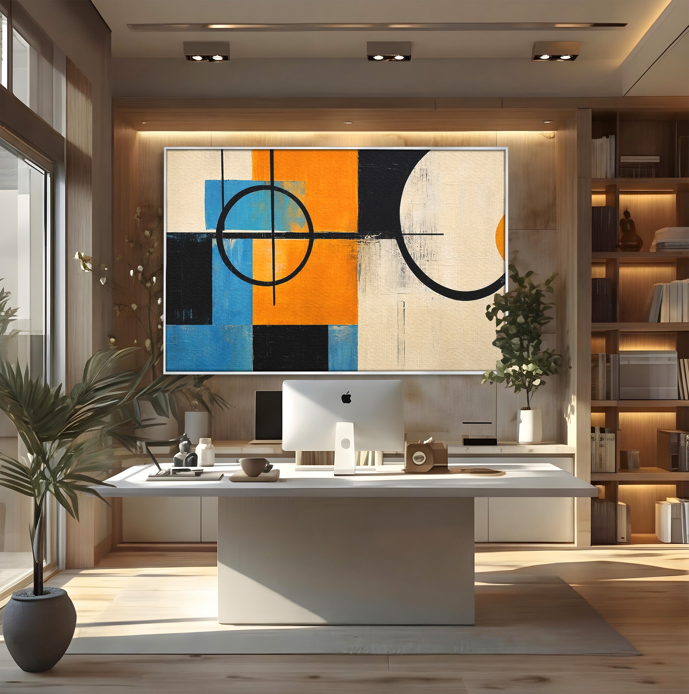 Tablou Canvas Premium LuxCanva® C1344, Abstractie Geometrica Moderna, Abstract, Geometric, Modern, Arta, Birou, Culori Vibrante