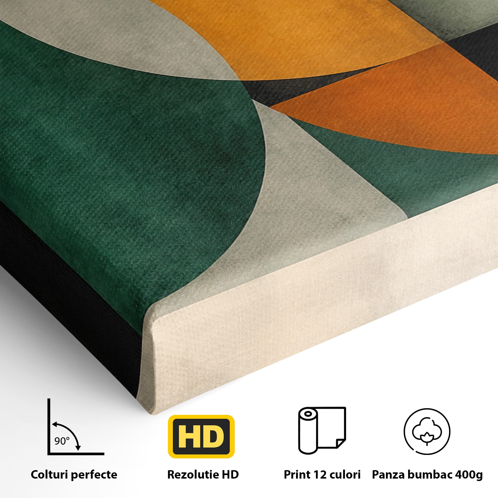 Tablou Canvas Premium LuxCanva® C1345, Forme Geometrice Abstracte, Abstract, Geometric, Modern, Arta, Birou, Culori Vibrante