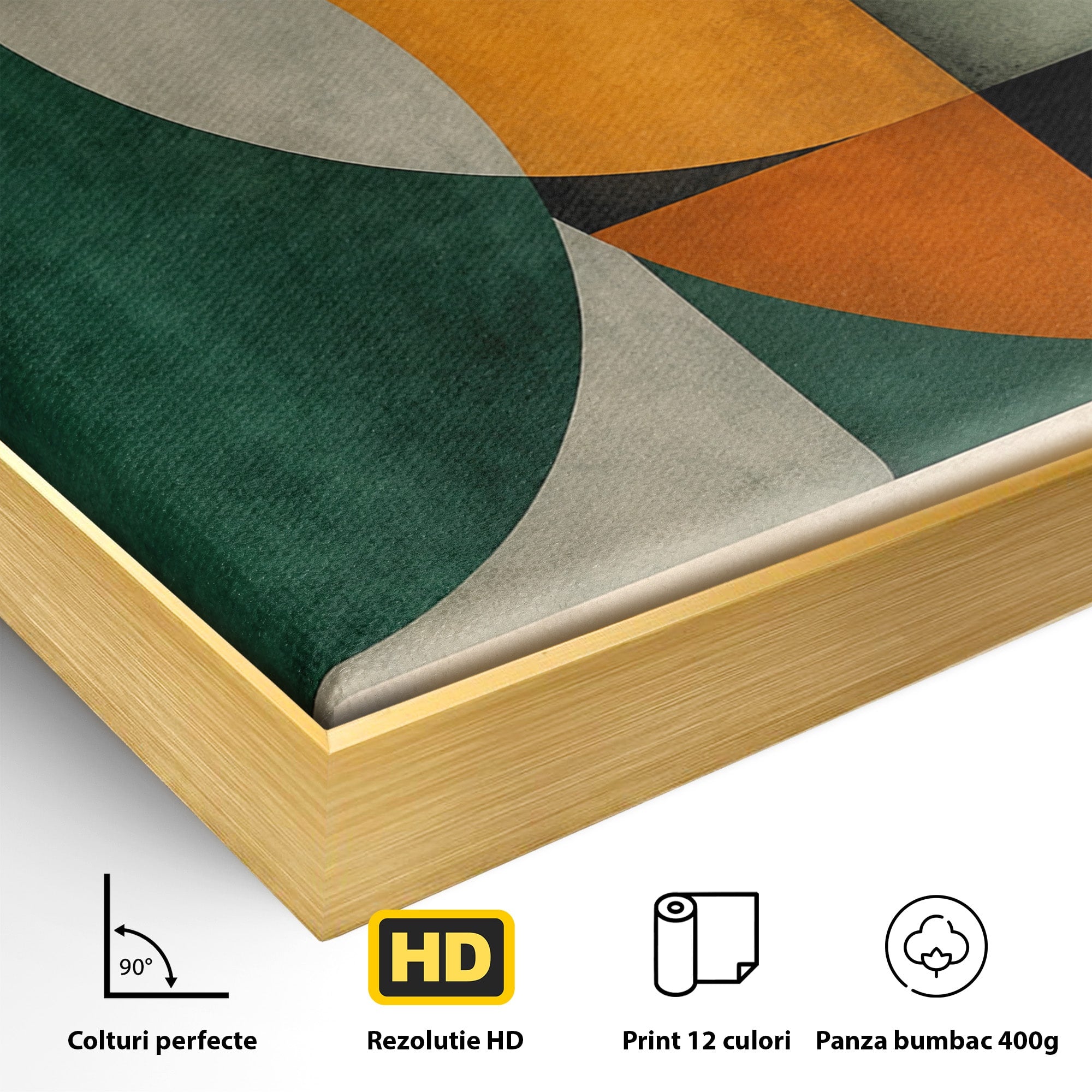 Tablou Canvas Premium LuxCanva® C1345, Forme Geometrice Abstracte, Abstract, Geometric, Modern, Arta, Birou, Culori Vibrante