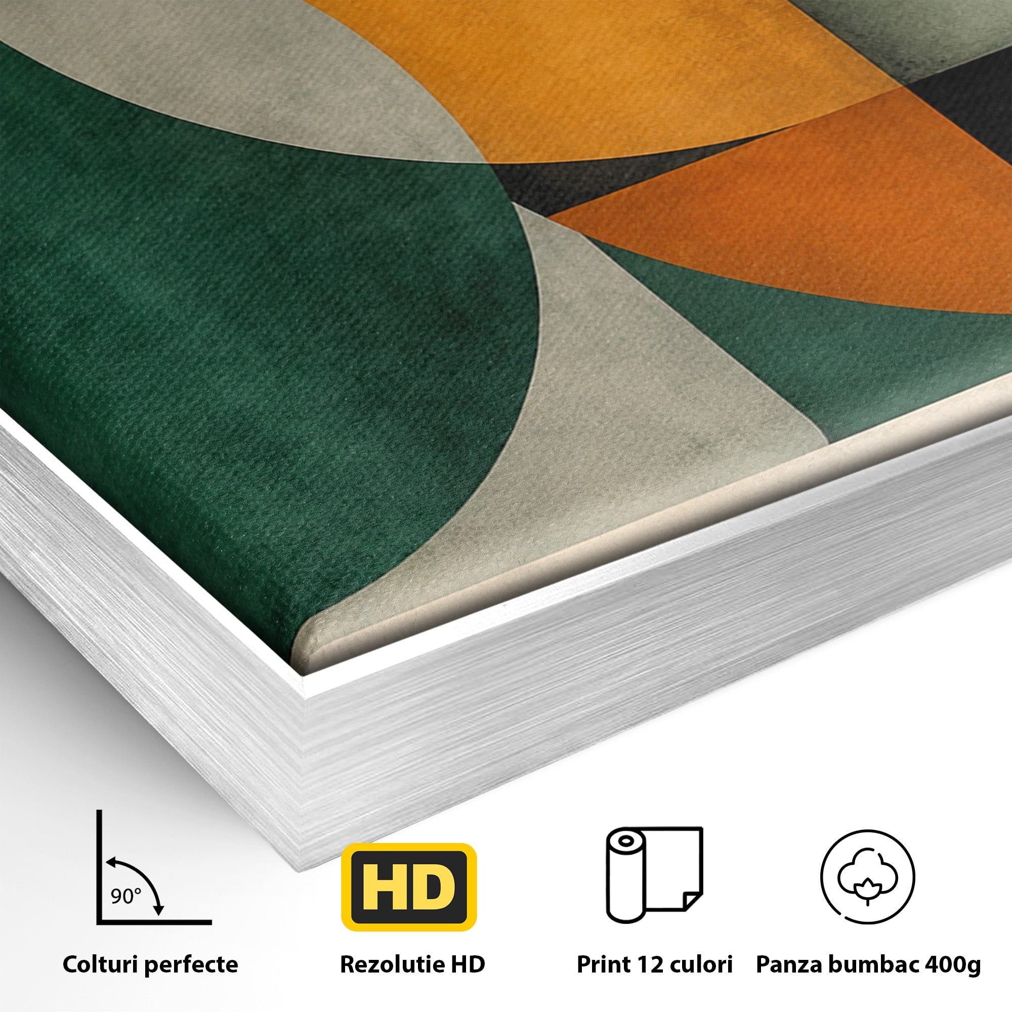 Tablou Canvas Premium LuxCanva® C1345, Forme Geometrice Abstracte, Abstract, Geometric, Modern, Arta, Birou, Culori Vibrante