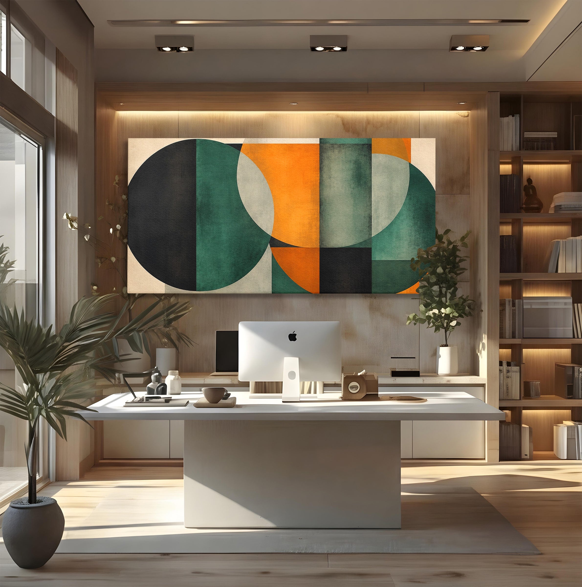 Tablou Canvas Premium LuxCanva® C1345, Forme Geometrice Abstracte, Abstract, Geometric, Modern, Arta, Birou, Culori Vibrante