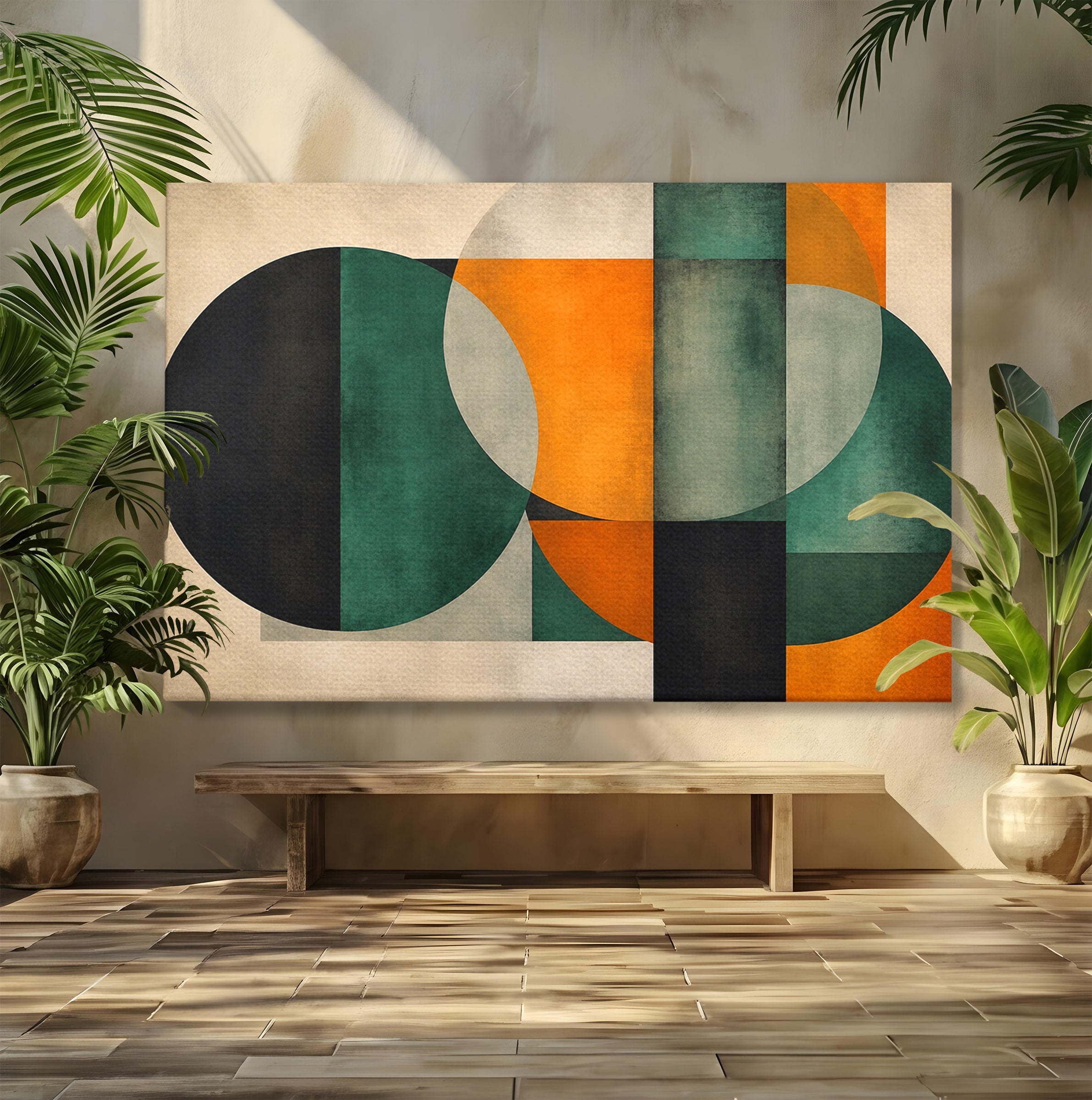 Tablou Canvas Premium LuxCanva® C1345, Forme Geometrice Abstracte, Abstract, Geometric, Modern, Arta, Birou, Culori Vibrante