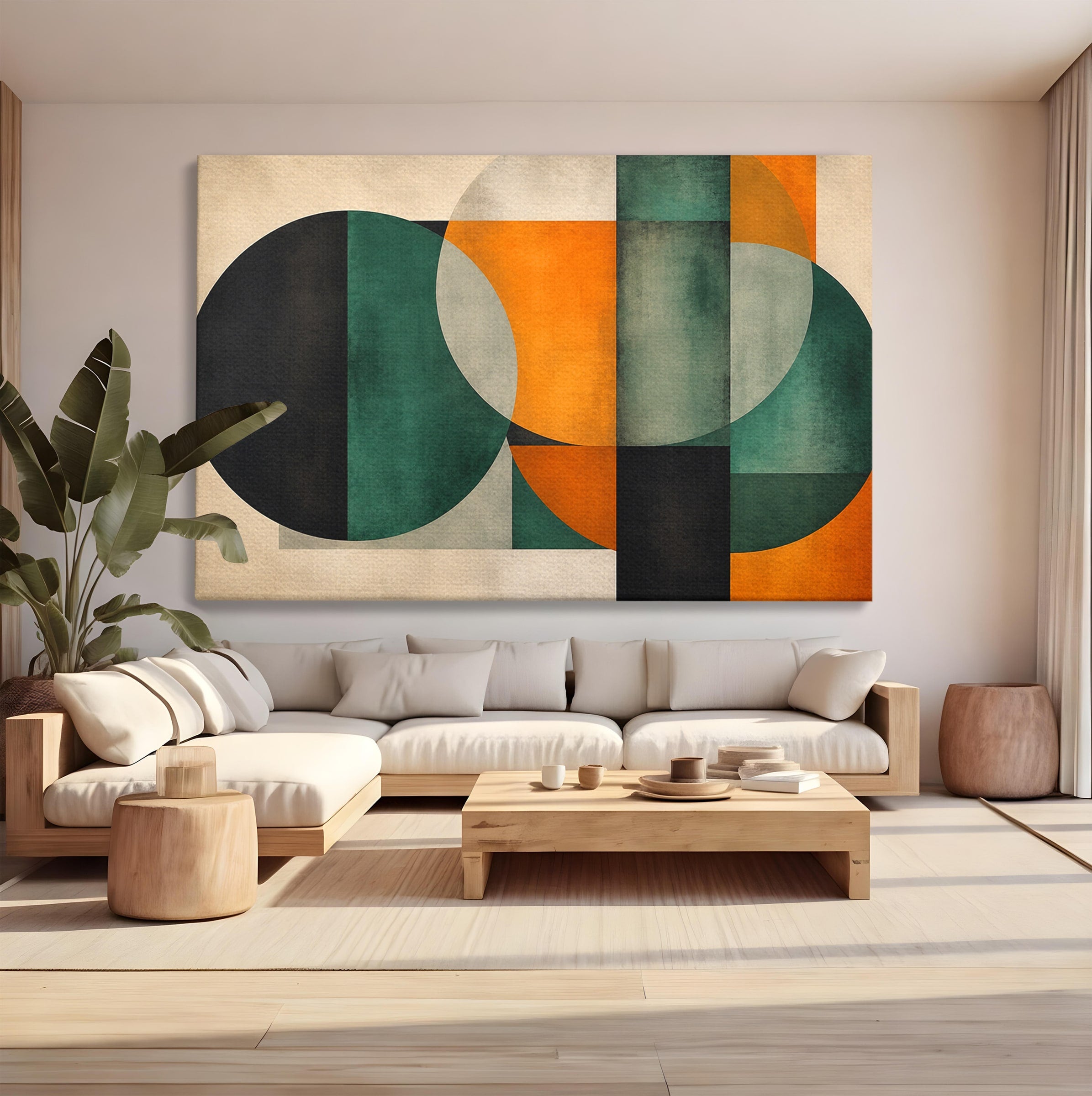 Tablou Canvas Premium LuxCanva® C1345, Forme Geometrice Abstracte, Abstract, Geometric, Modern, Arta, Birou, Culori Vibrante