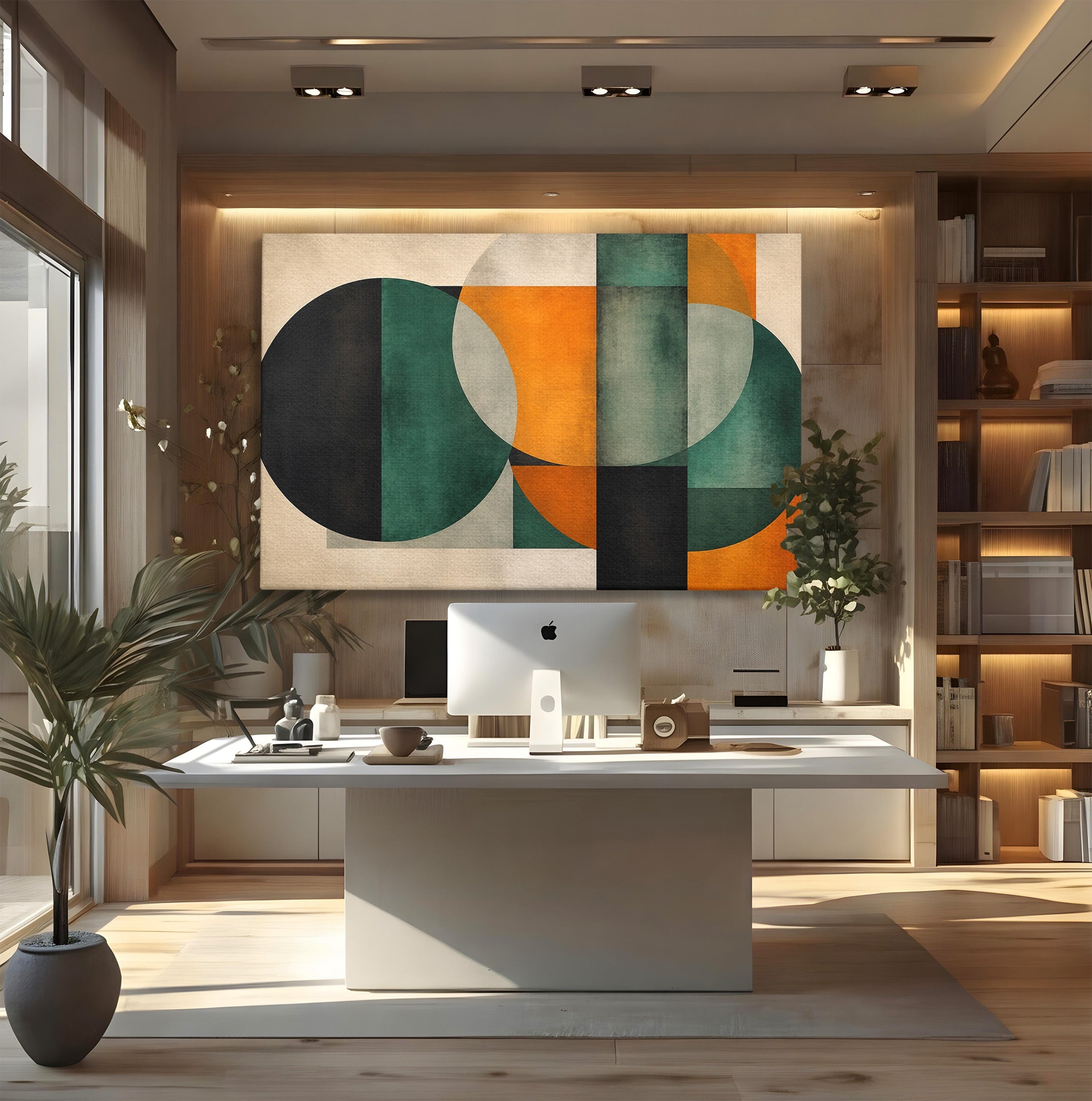 Tablou Canvas Premium LuxCanva® C1345, Forme Geometrice Abstracte, Abstract, Geometric, Modern, Arta, Birou, Culori Vibrante