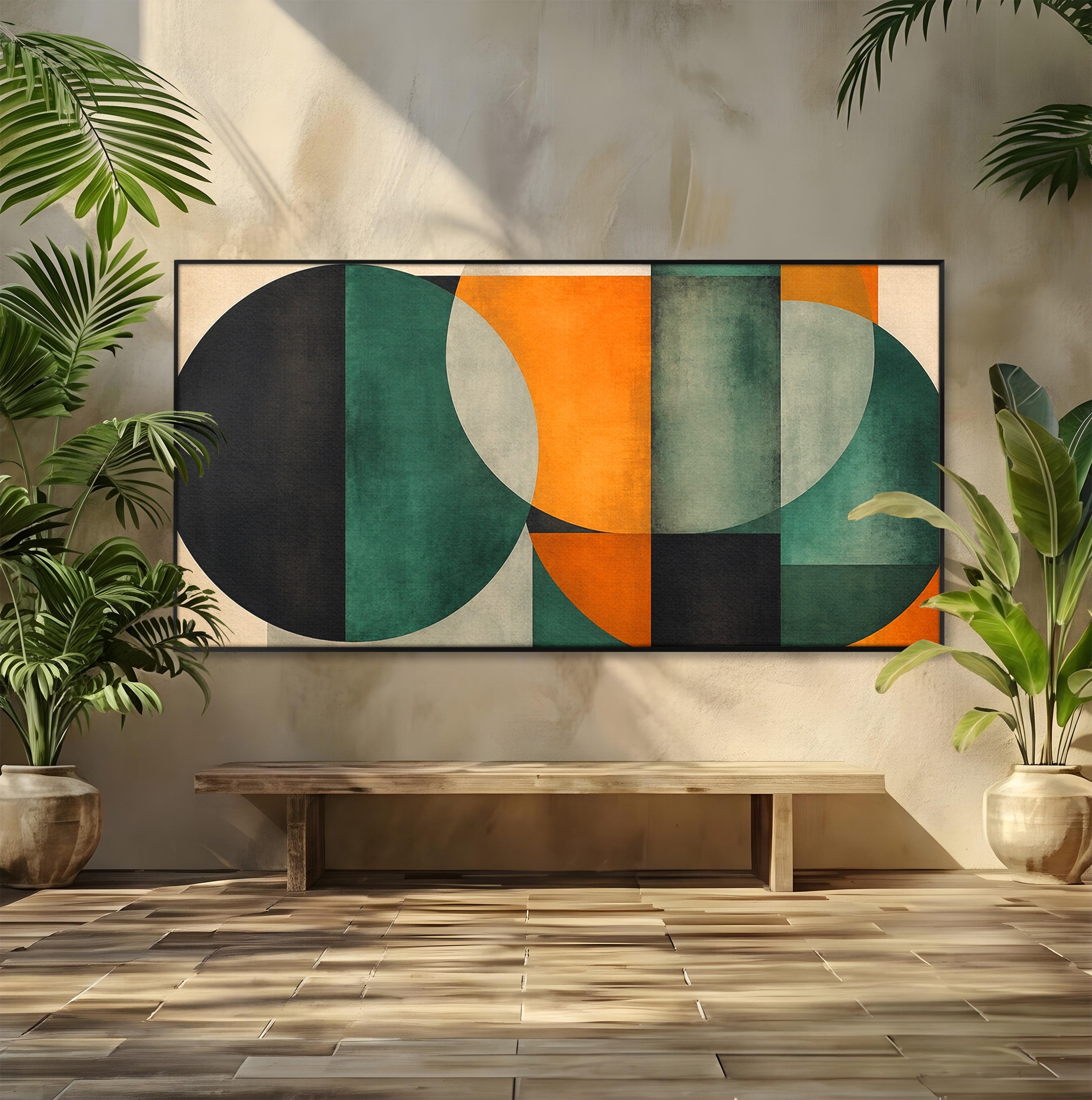 Tablou Canvas Premium LuxCanva® C1345, Forme Geometrice Abstracte, Abstract, Geometric, Modern, Arta, Birou, Culori Vibrante