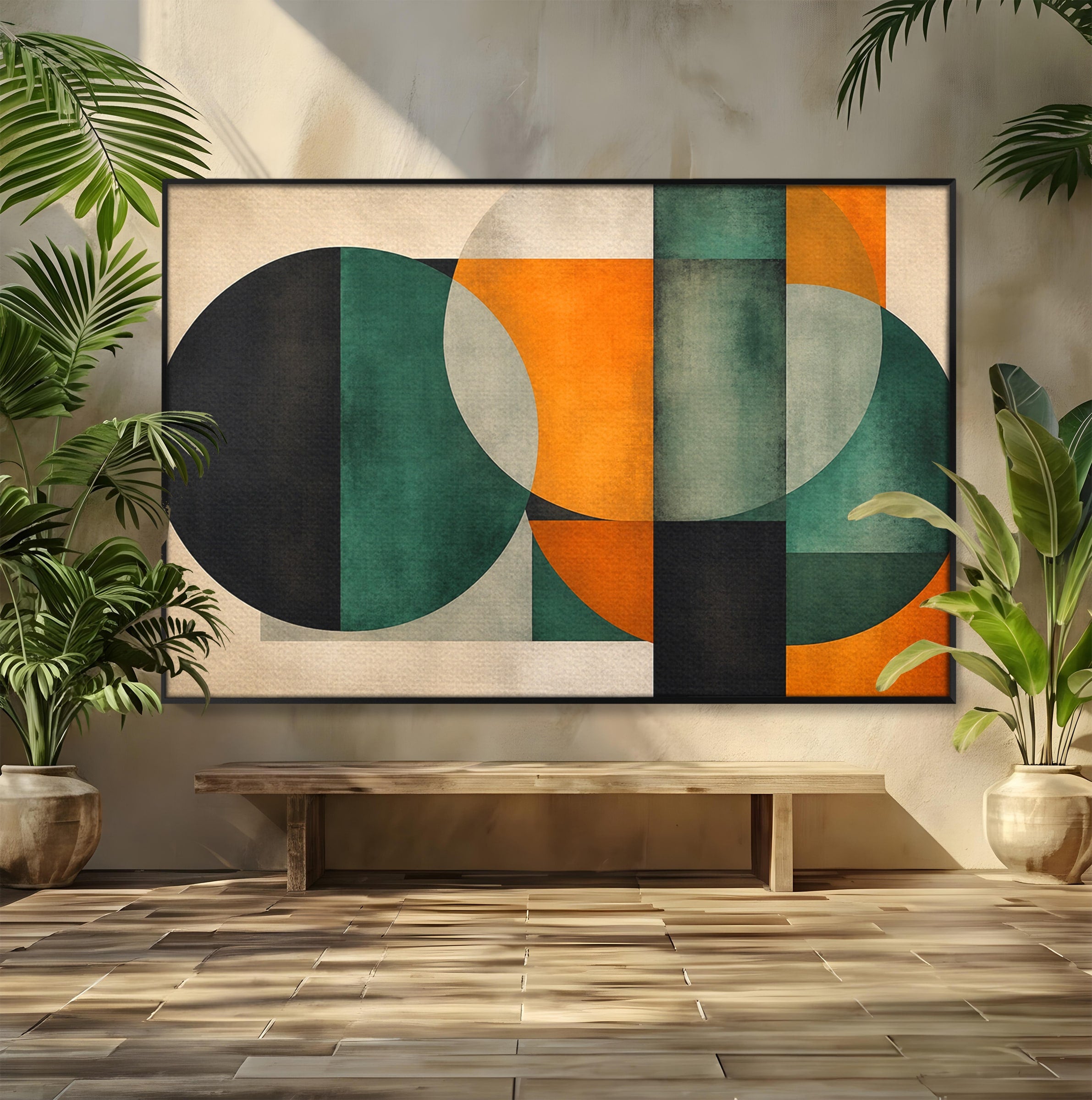 Tablou Canvas Premium LuxCanva® C1345, Forme Geometrice Abstracte, Abstract, Geometric, Modern, Arta, Birou, Culori Vibrante