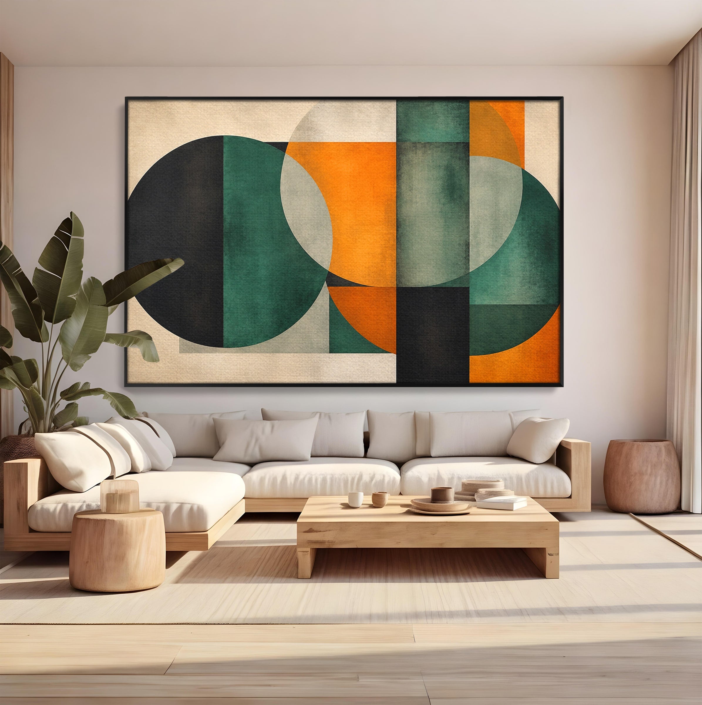 Tablou Canvas Premium LuxCanva® C1345, Forme Geometrice Abstracte, Abstract, Geometric, Modern, Arta, Birou, Culori Vibrante