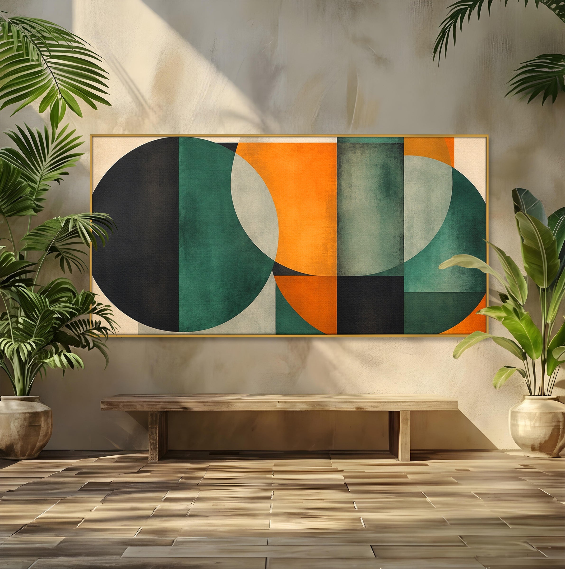 Tablou Canvas Premium LuxCanva® C1345, Forme Geometrice Abstracte, Abstract, Geometric, Modern, Arta, Birou, Culori Vibrante