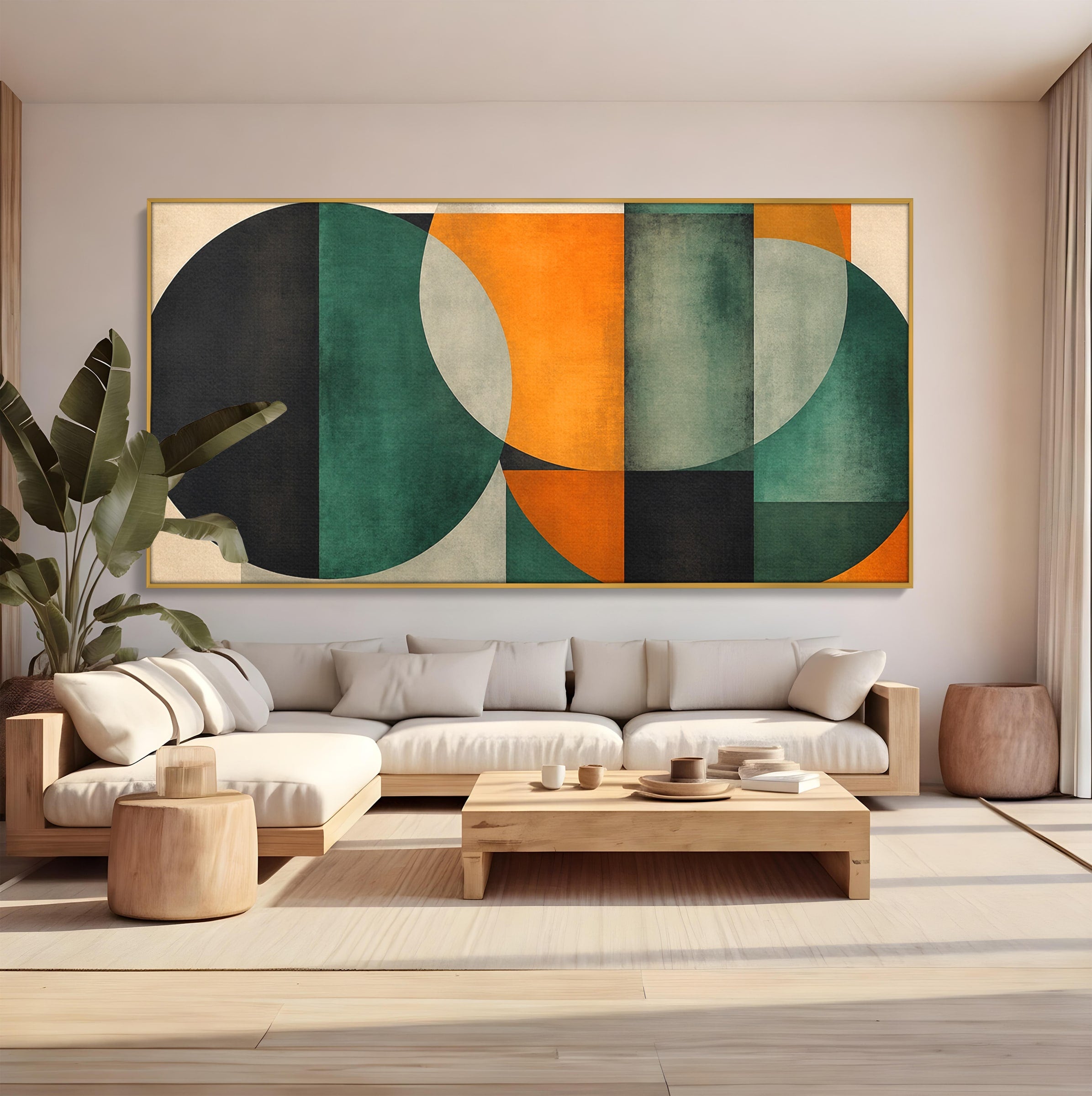 Tablou Canvas Premium LuxCanva® C1345, Forme Geometrice Abstracte, Abstract, Geometric, Modern, Arta, Birou, Culori Vibrante