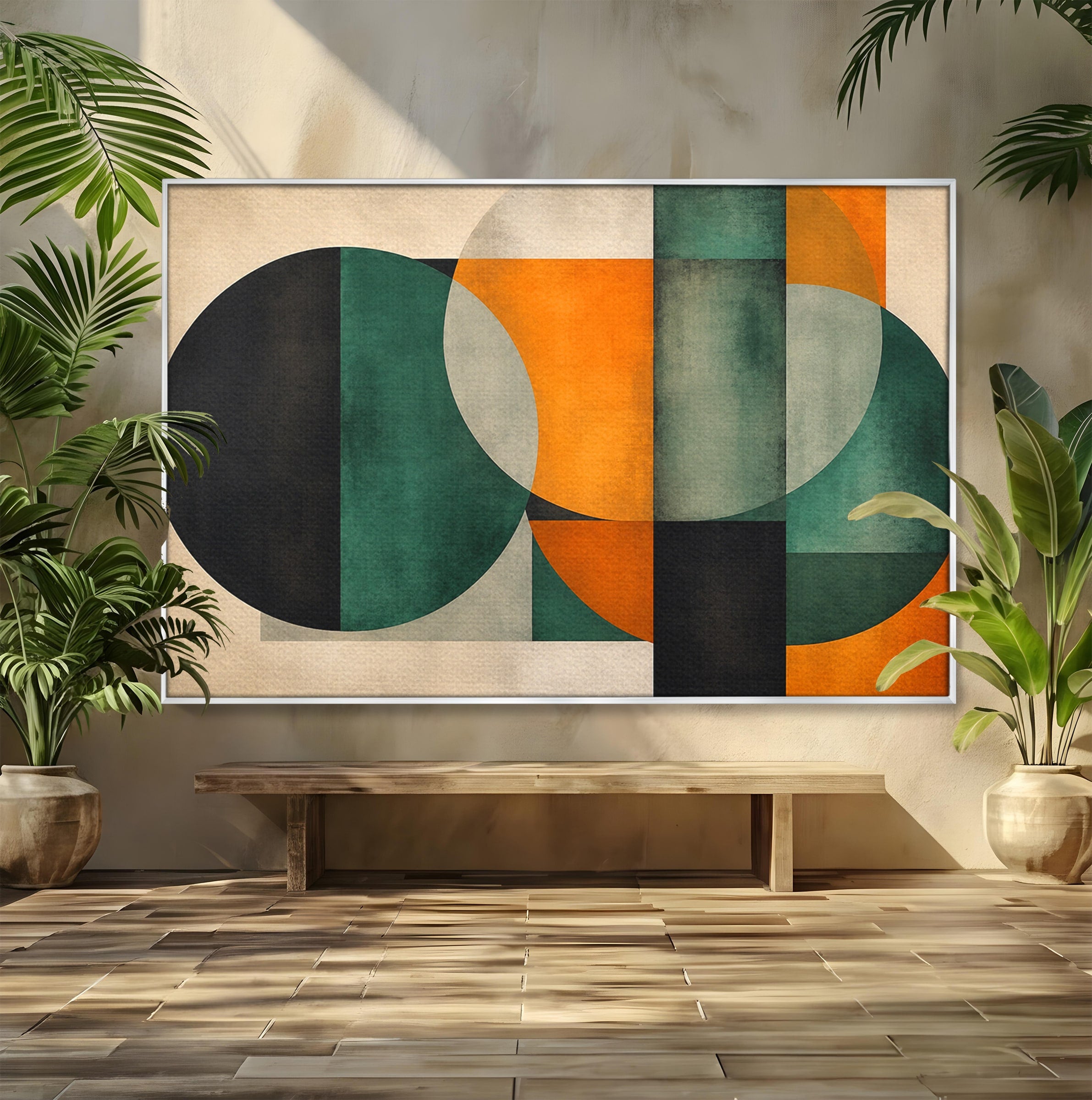 Tablou Canvas Premium LuxCanva® C1345, Forme Geometrice Abstracte, Abstract, Geometric, Modern, Arta, Birou, Culori Vibrante