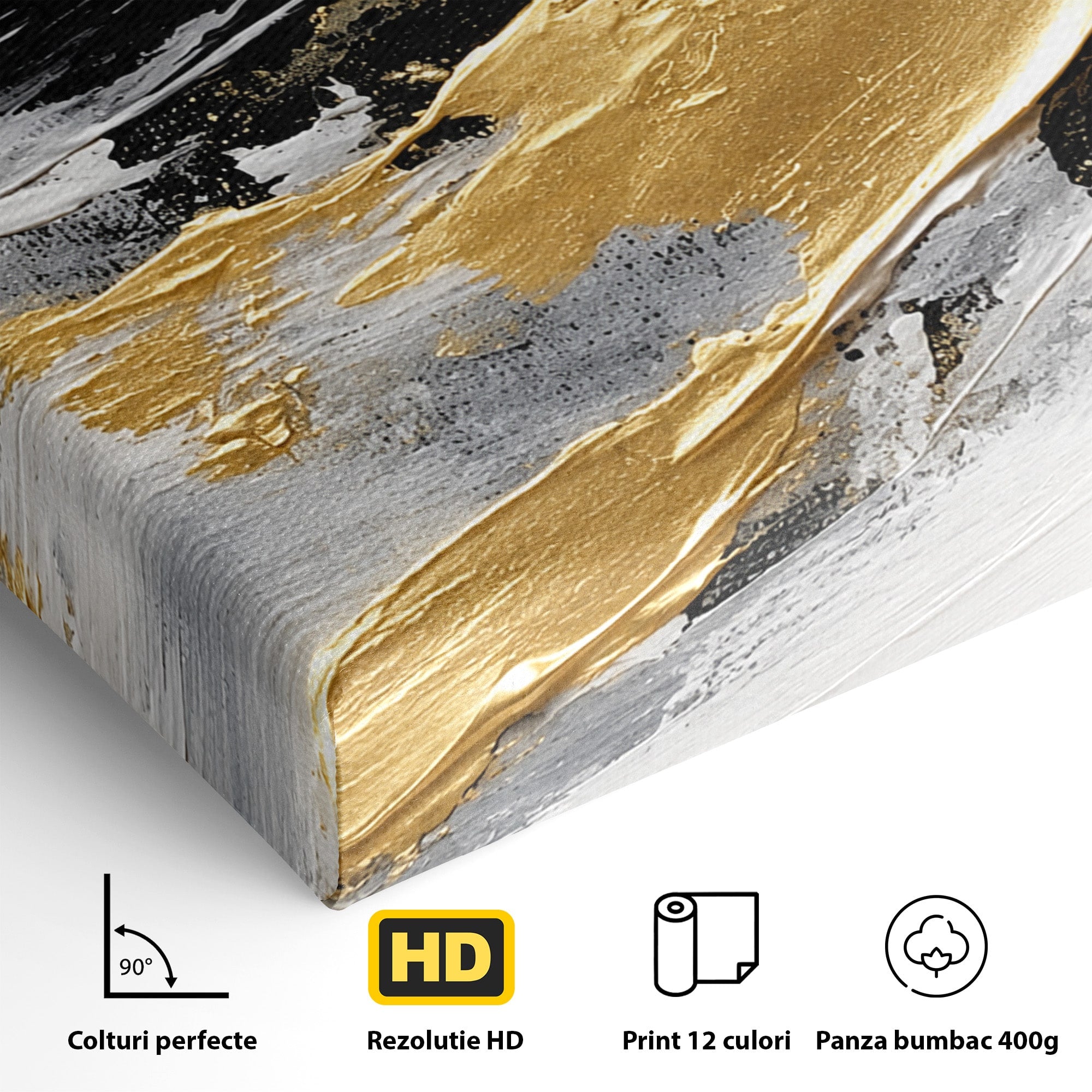 Tablou Canvas Premium LuxCanva® C1346, Valuri Abstractioniste, Abstractie, Textura, Modern, Eleganta, Living, Birou, Culori Vibrante