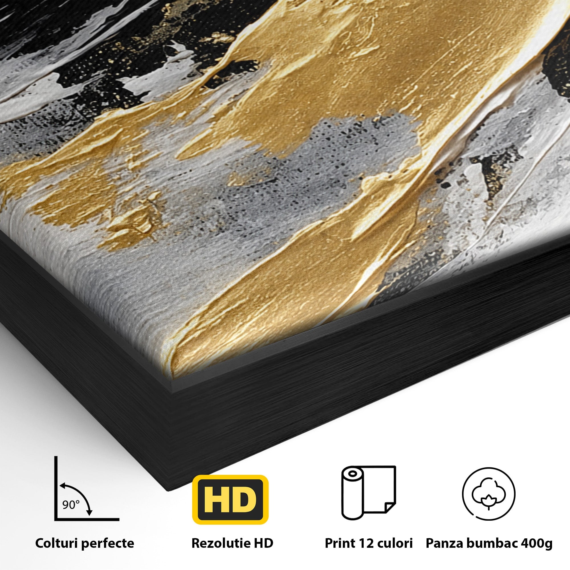 Tablou Canvas Premium LuxCanva® C1346, Valuri Abstractioniste, Abstractie, Textura, Modern, Eleganta, Living, Birou, Culori Vibrante