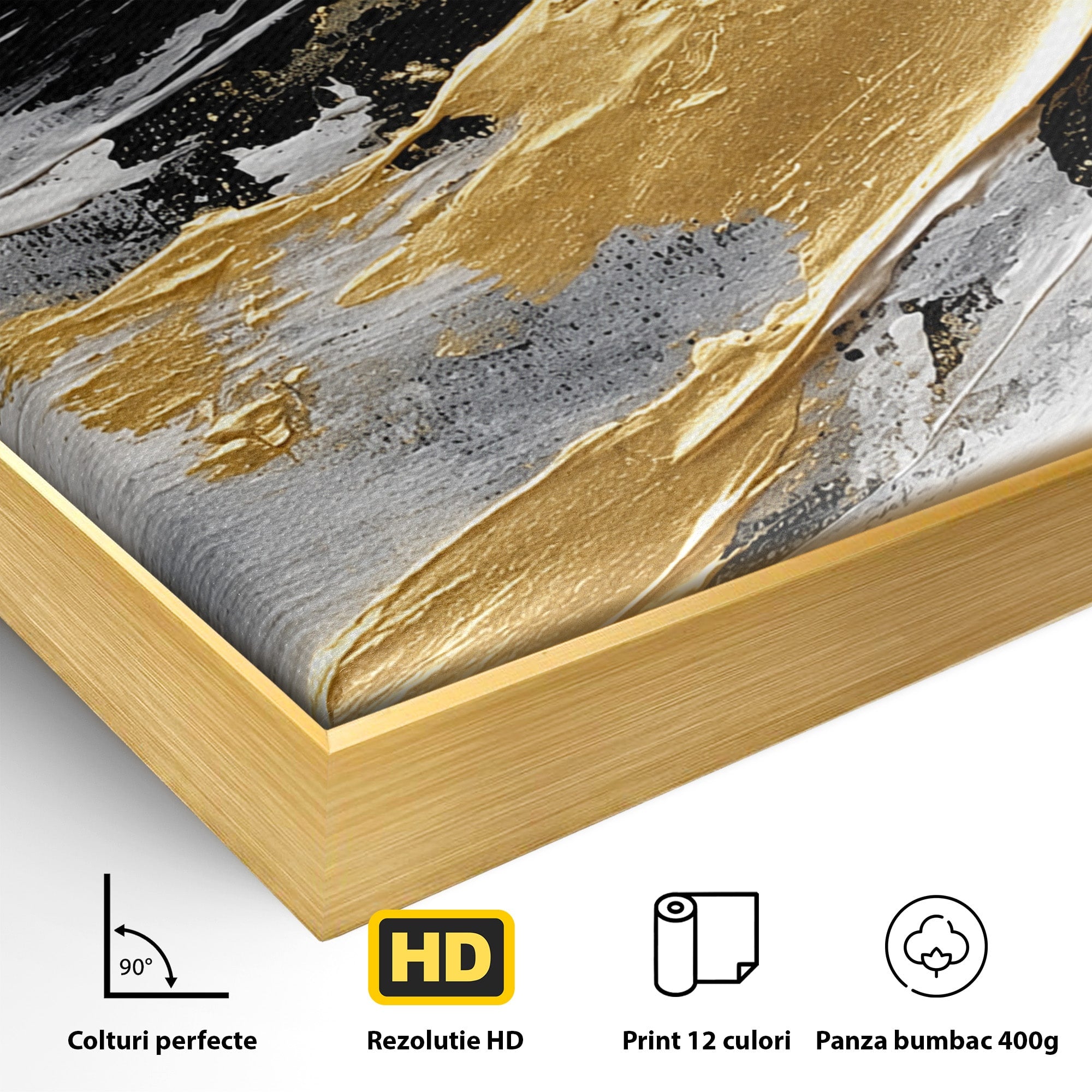 Tablou Canvas Premium LuxCanva® C1346, Valuri Abstractioniste, Abstractie, Textura, Modern, Eleganta, Living, Birou, Culori Vibrante