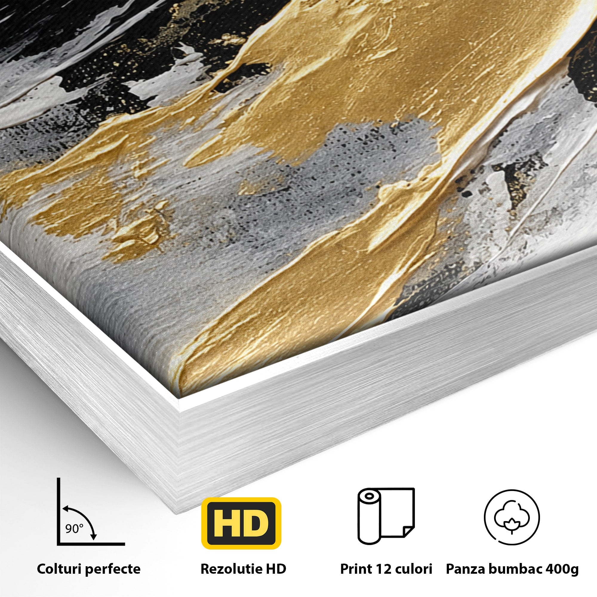 Tablou Canvas Premium LuxCanva® C1346, Valuri Abstractioniste, Abstractie, Textura, Modern, Eleganta, Living, Birou, Culori Vibrante