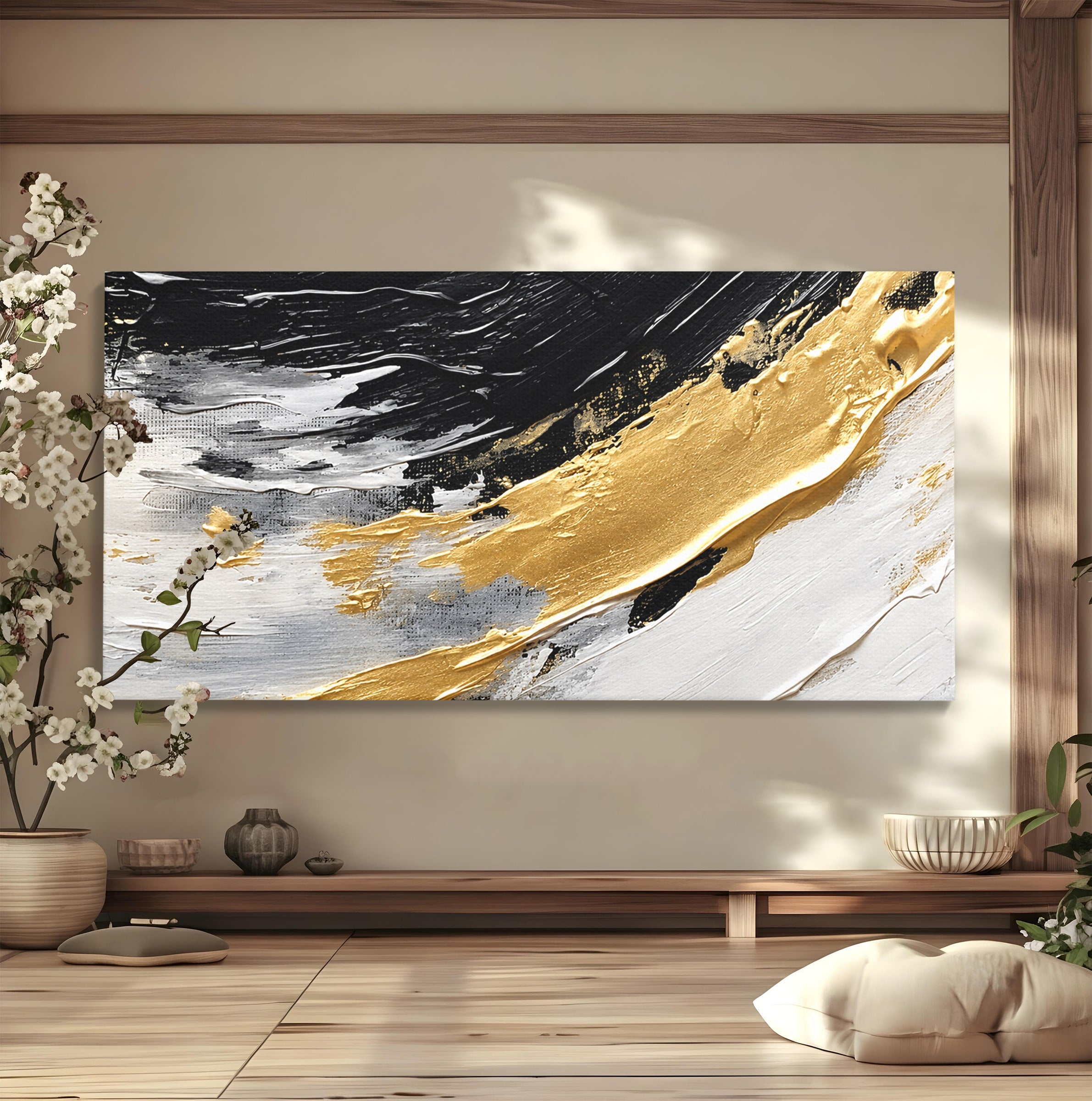 Tablou Canvas Premium LuxCanva® C1346, Valuri Abstractioniste, Abstractie, Textura, Modern, Eleganta, Living, Birou, Culori Vibrante