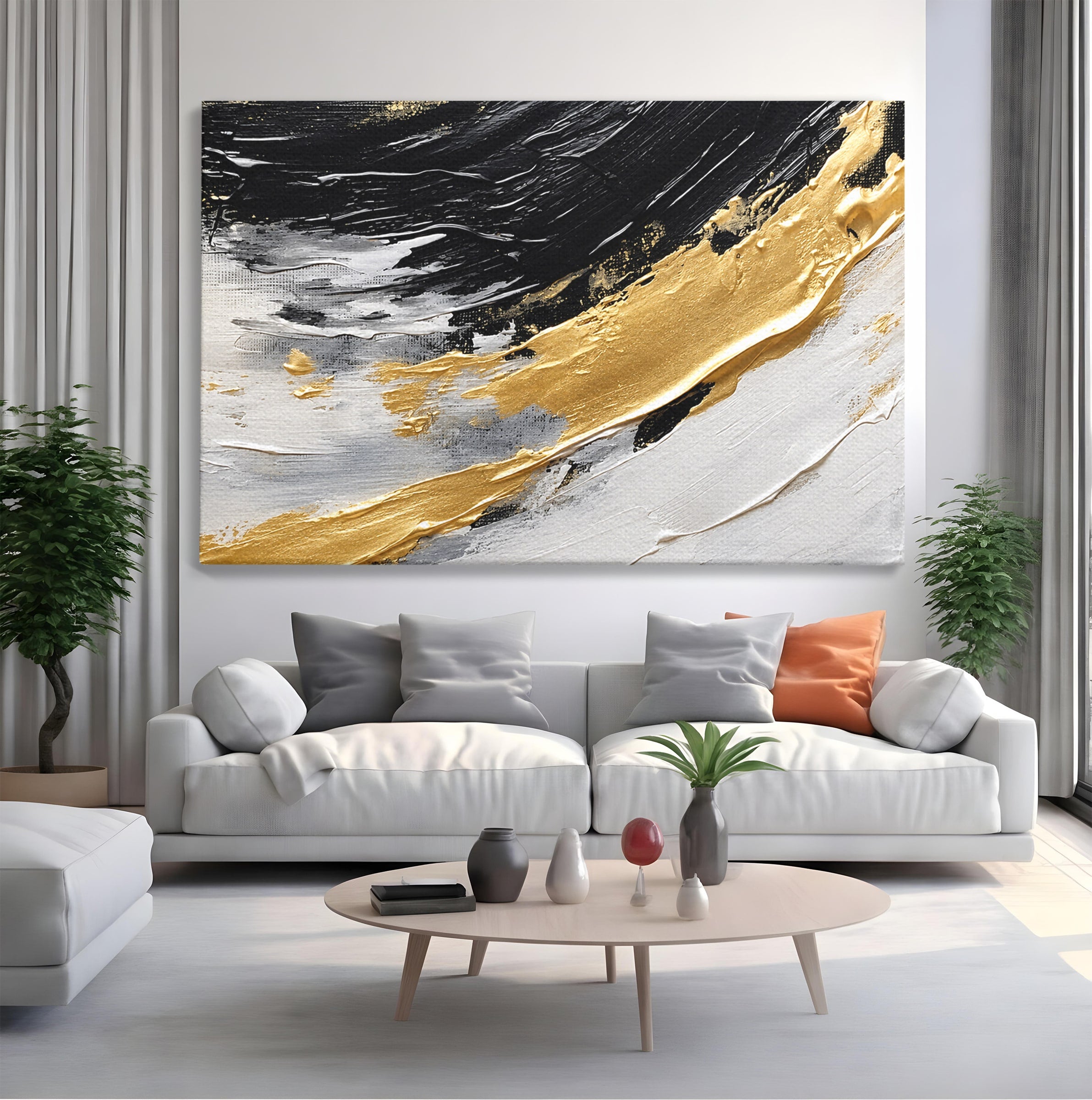 Tablou Canvas Premium LuxCanva® C1346, Valuri Abstractioniste, Abstractie, Textura, Modern, Eleganta, Living, Birou, Culori Vibrante