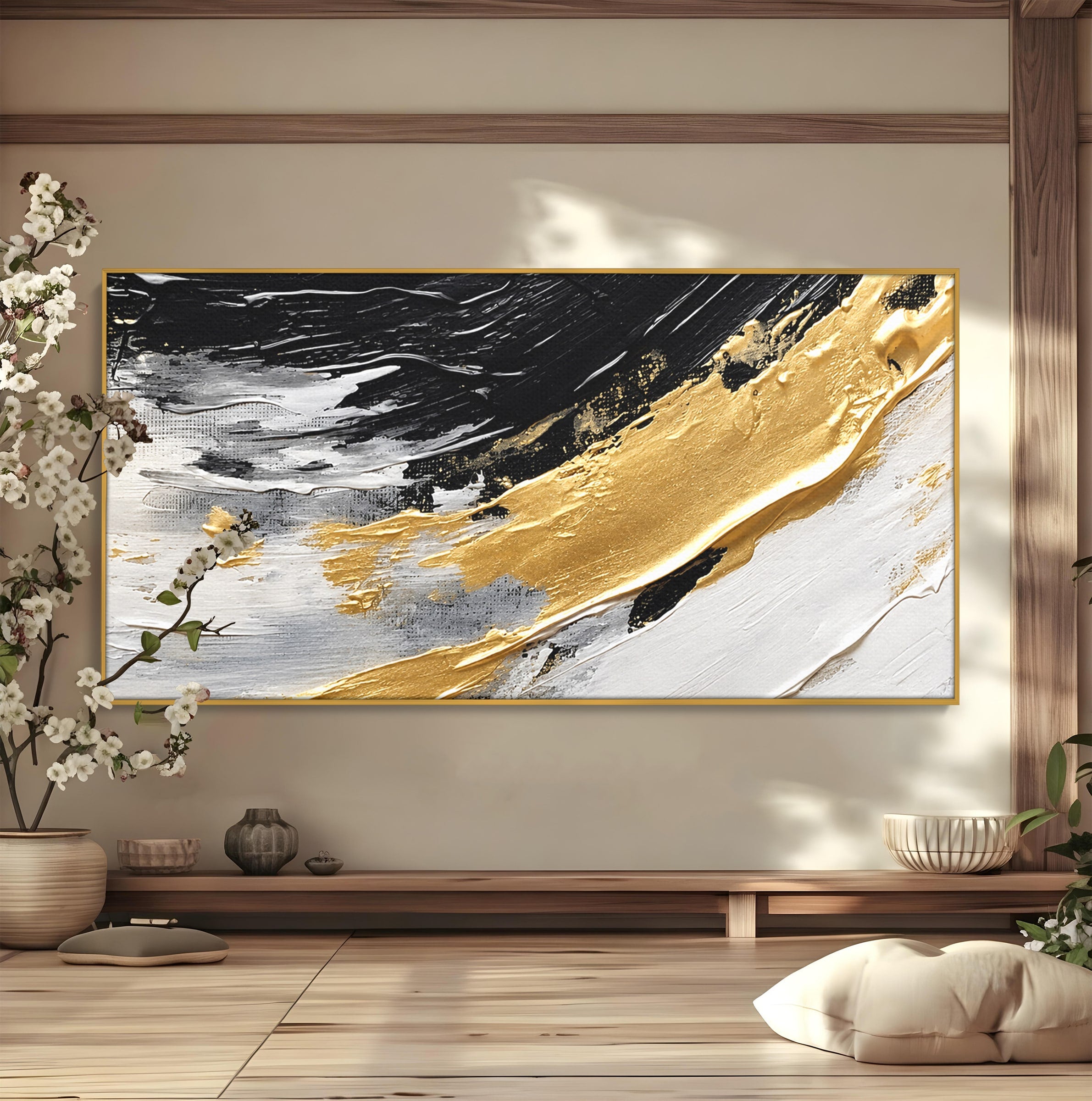 Tablou Canvas Premium LuxCanva® C1346, Valuri Abstractioniste, Abstractie, Textura, Modern, Eleganta, Living, Birou, Culori Vibrante
