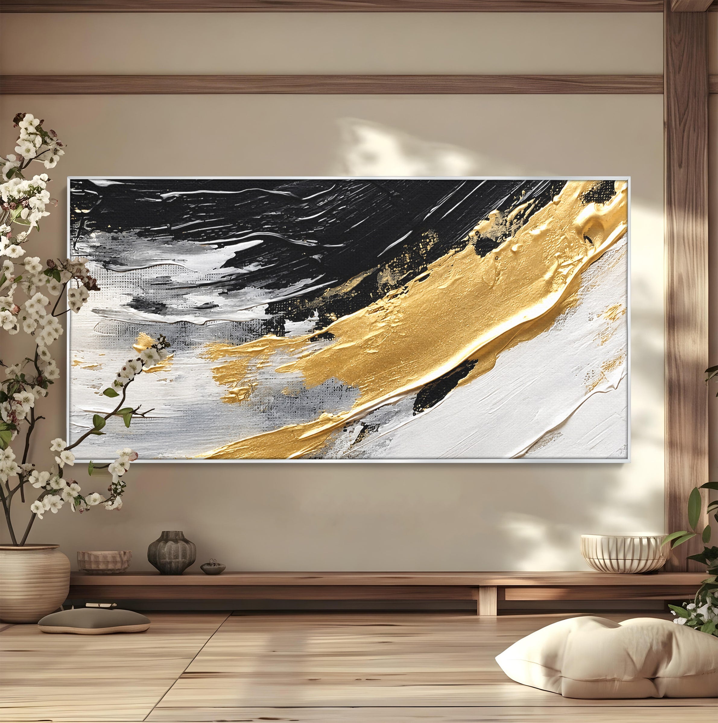 Tablou Canvas Premium LuxCanva® C1346, Valuri Abstractioniste, Abstractie, Textura, Modern, Eleganta, Living, Birou, Culori Vibrante