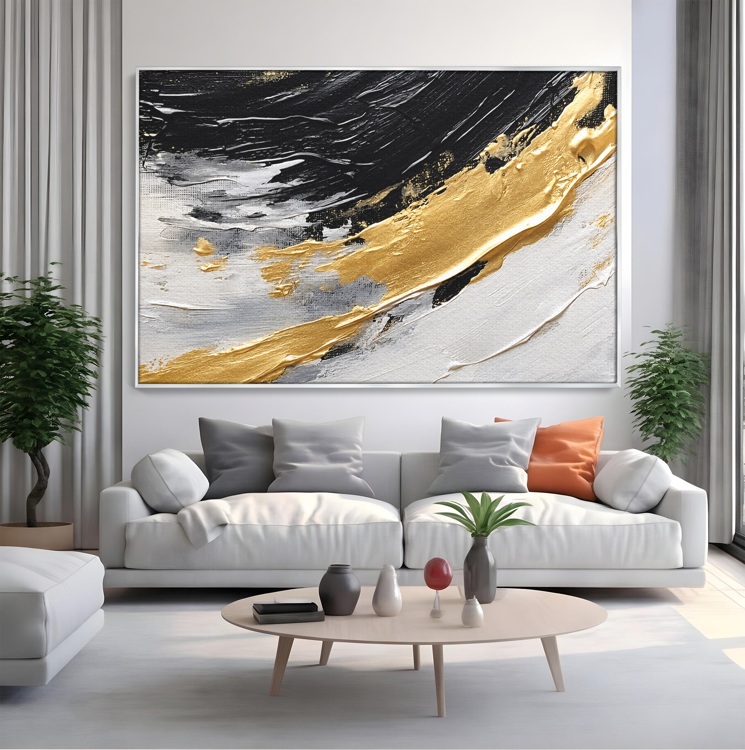 Tablou Canvas Premium LuxCanva® C1346, Valuri Abstractioniste, Abstractie, Textura, Modern, Eleganta, Living, Birou, Culori Vibrante