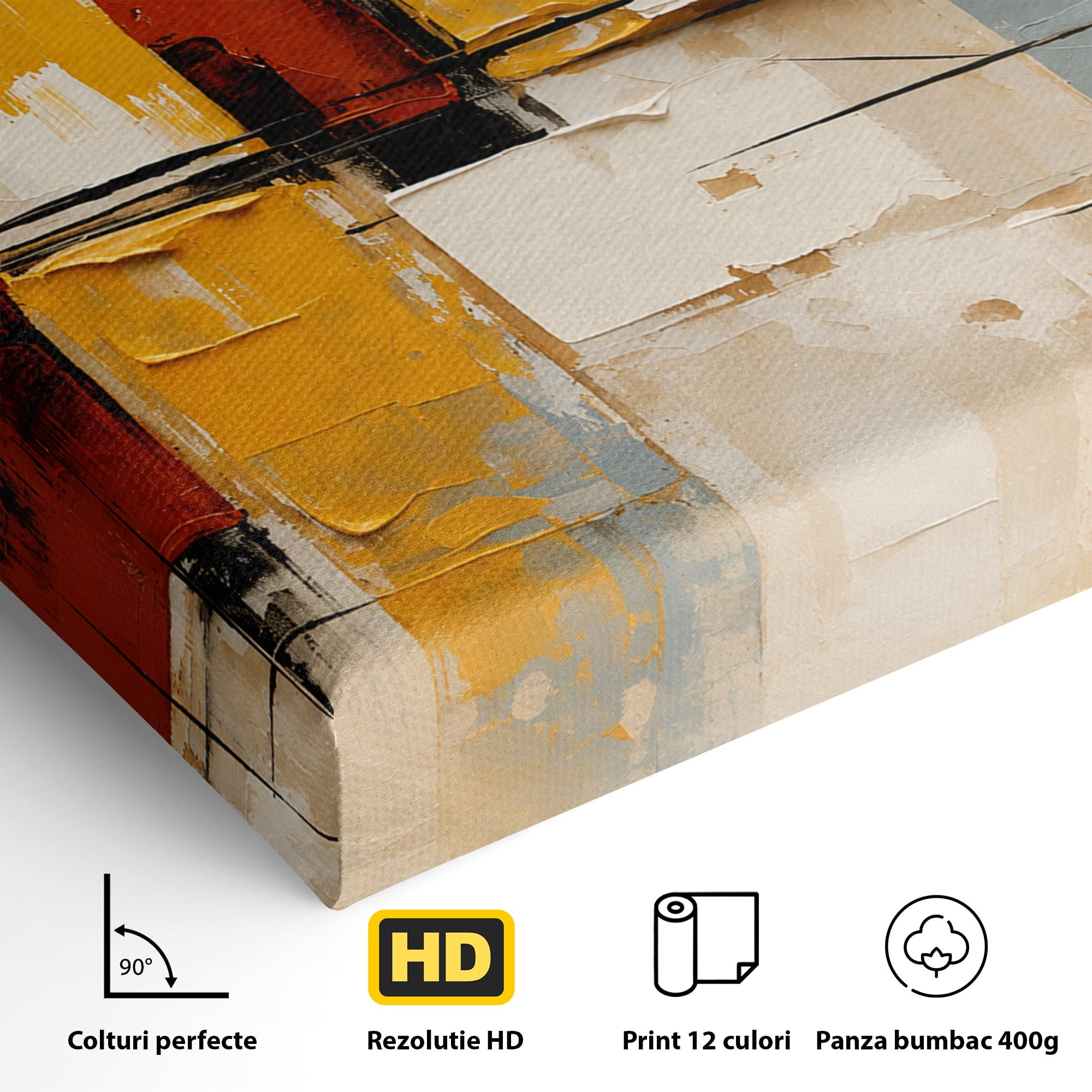 Tablou Canvas Premium LuxCanva® C1347, Abstract Geometric, Abstract, Geometric, Modern, Living, Birou, Culori Vibrante