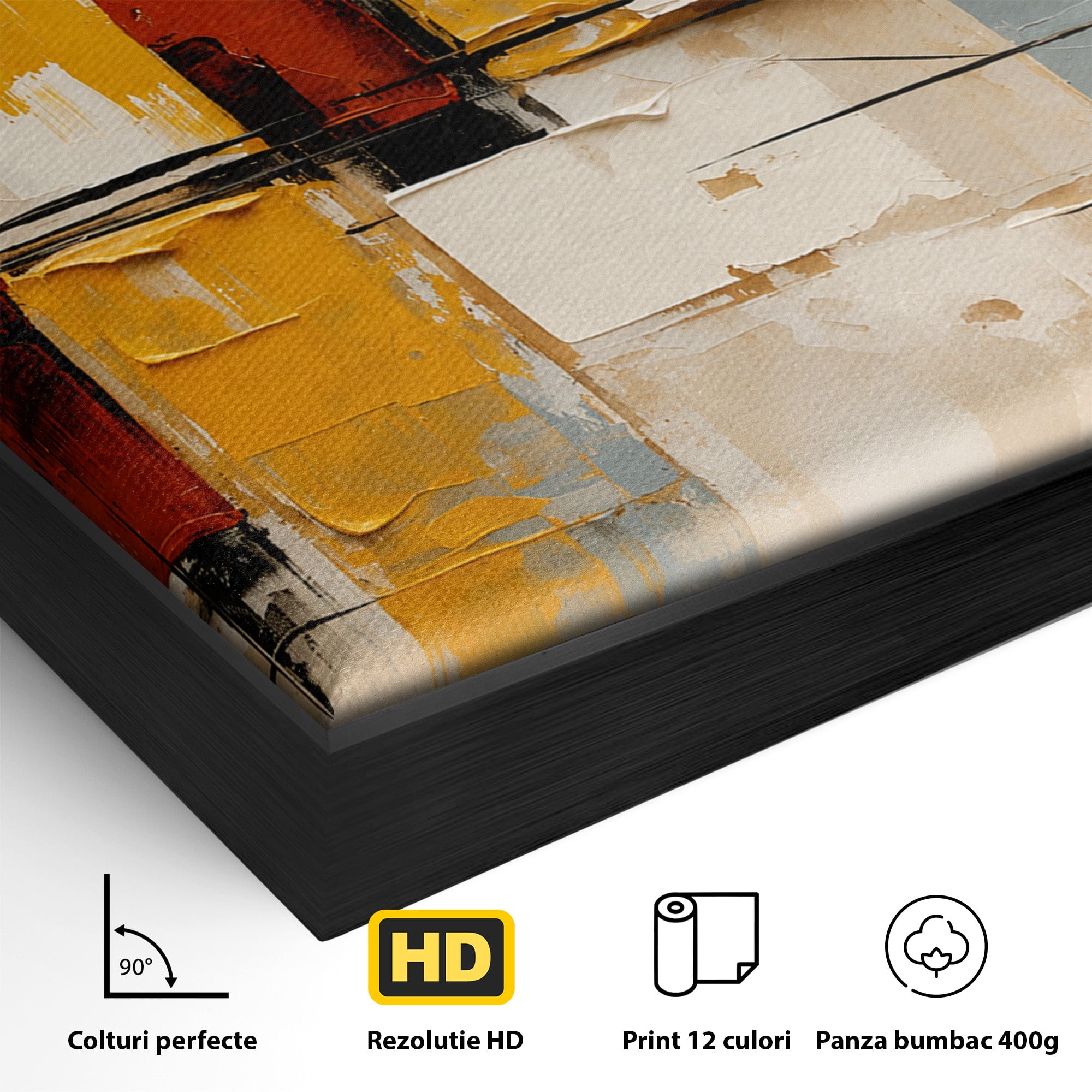 Tablou Canvas Premium LuxCanva® C1347, Abstract Geometric, Abstract, Geometric, Modern, Living, Birou, Culori Vibrante