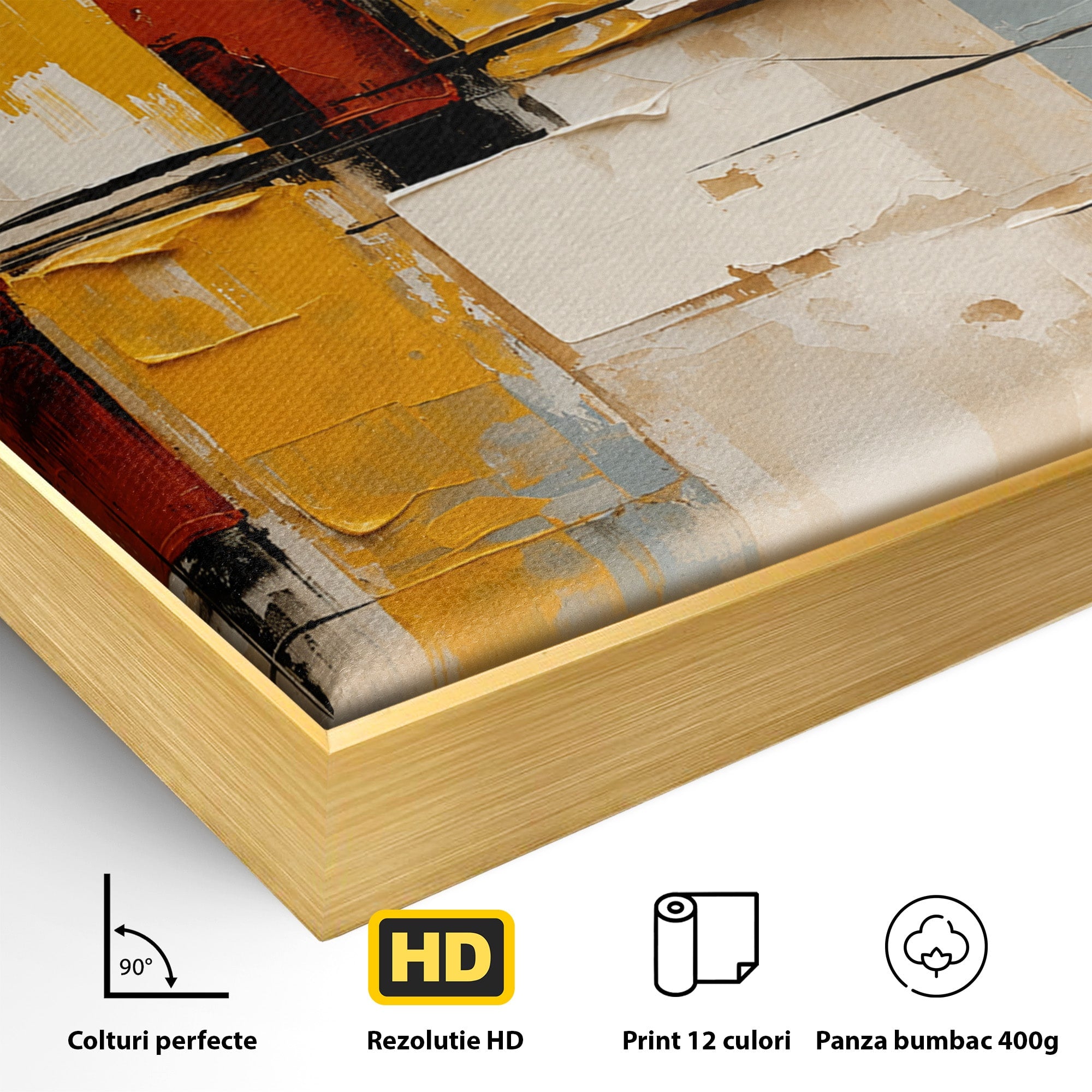 Tablou Canvas Premium LuxCanva® C1347, Abstract Geometric, Abstract, Geometric, Modern, Living, Birou, Culori Vibrante